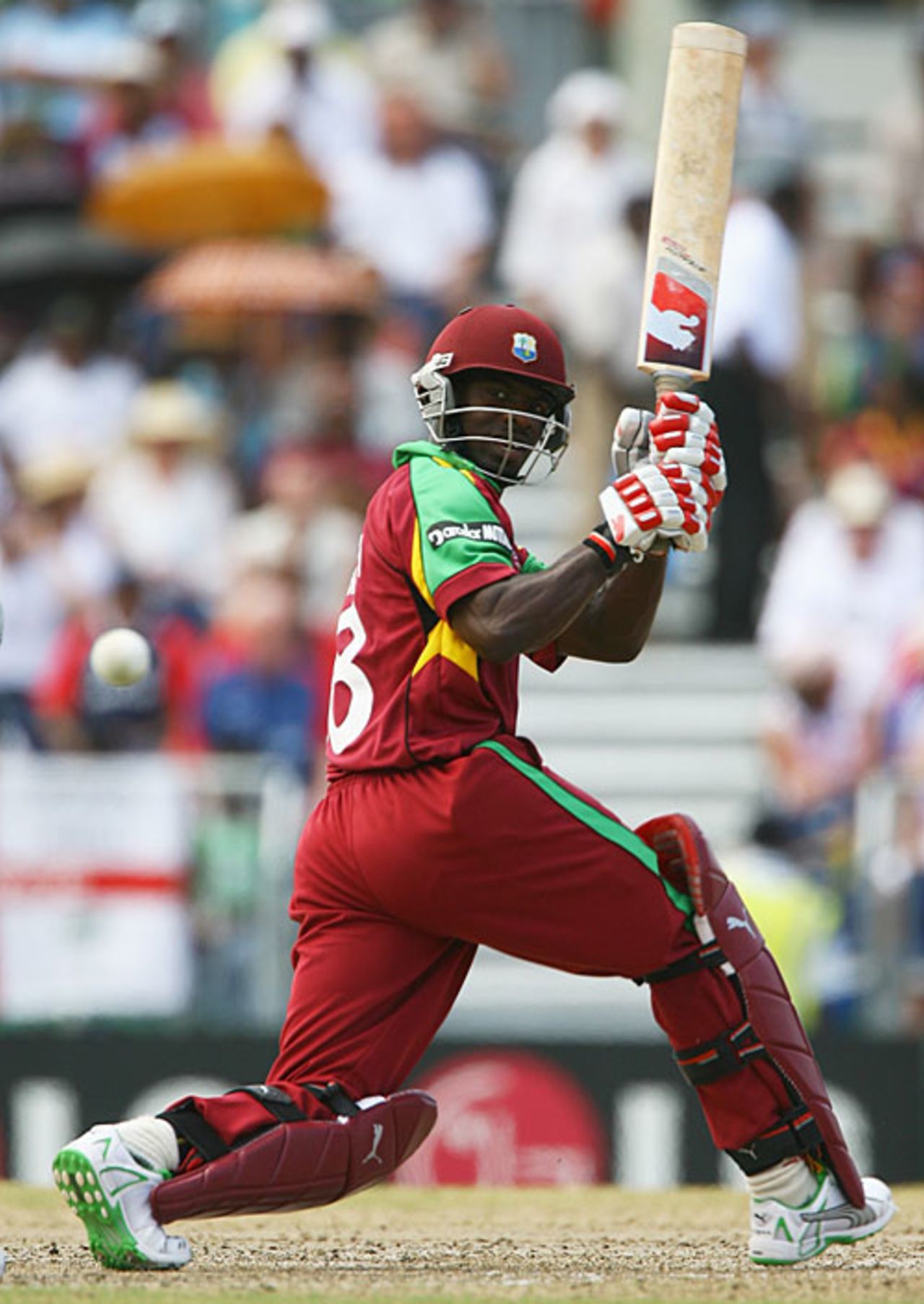 Devon Smith flicks one down to long leg, England v West Indies, Super Eights, Barbados, April 21, 2007