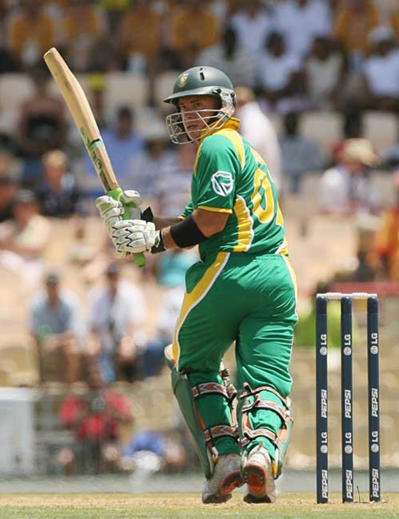 Herschelle Gibbs glances one fine as he tries to rebuild, Australia v South Africa, 2nd semi-final, St Lucia, April 25, 2007