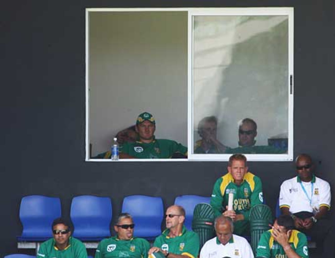 A stunned South African dressing room as wickets tumble, Australia v South Africa, 2nd semi-final, St Lucia, April 25, 2007
