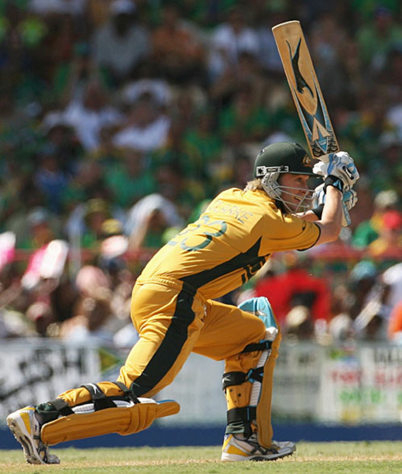 Michael Clarke strokes elegantly through the off side, Australia v South Africa, 2nd semi-final, St Lucia, April 25, 2007