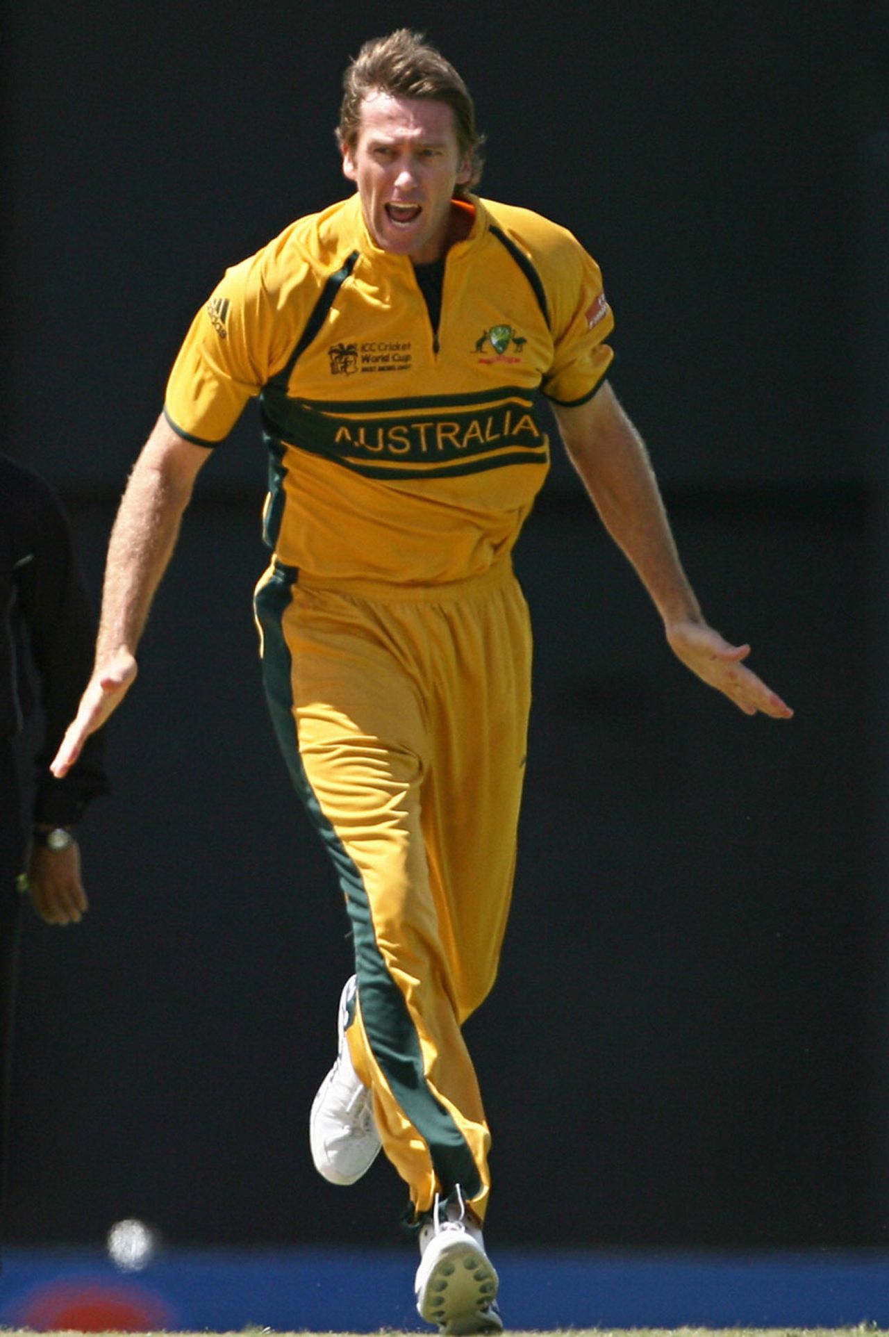 Glenn McGrath ripped the top order to set Australia on their way to a comprehensive win, Australia v South Africa, 2nd semi-final, St Lucia, April 25, 2007
