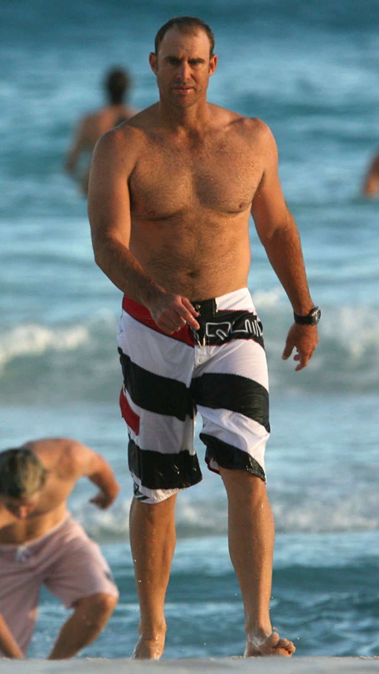 Matthew Hayden does a Daniel Craig, Barbados, April 27, 2007