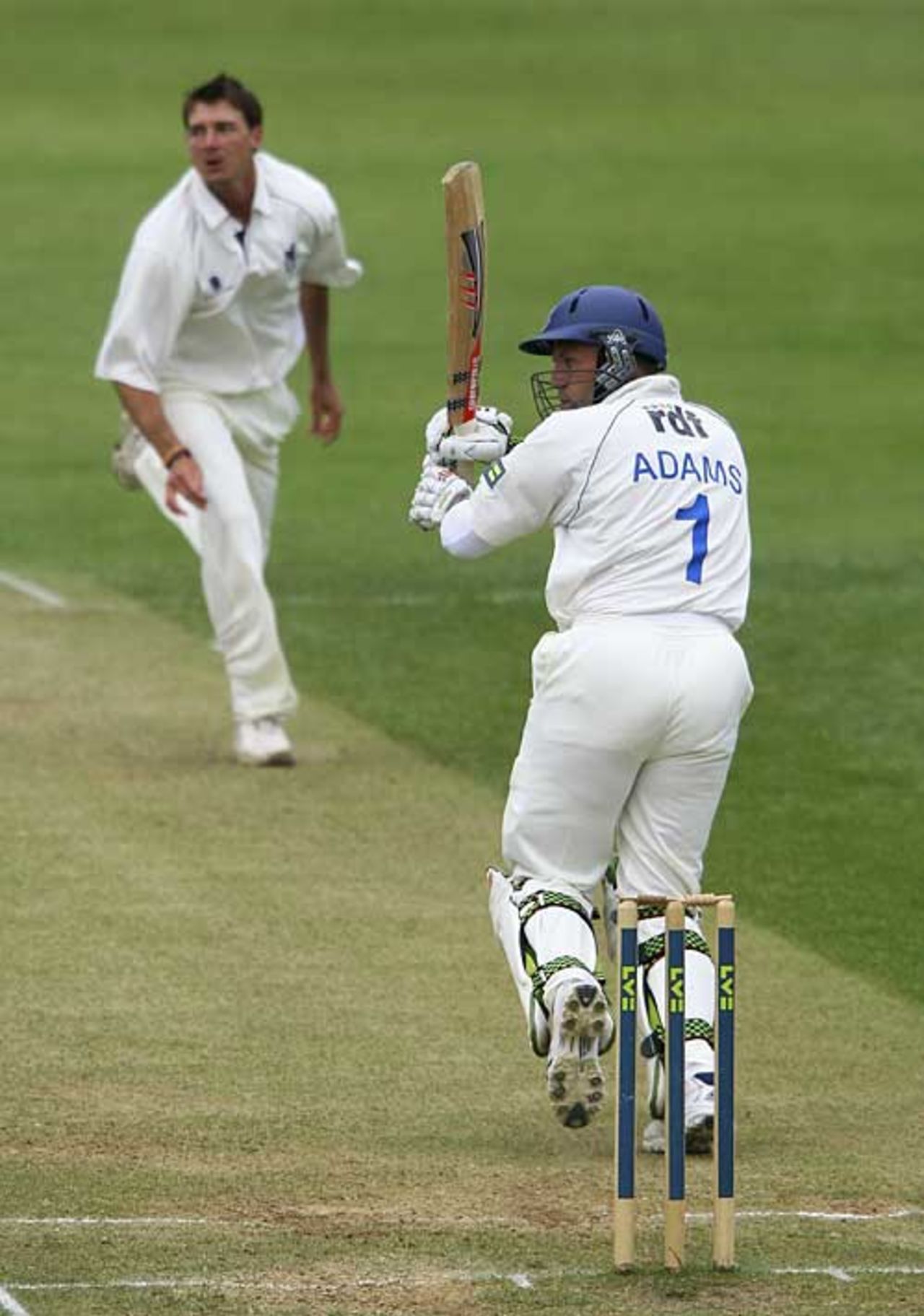 Chris Adams flicks Dale Steyn through the leg side but couldn't stop Sussex crashing to a heavy defeat, Warwickshire v Sussex, County Championship, Division One, Edgbaston, April 27, 2007