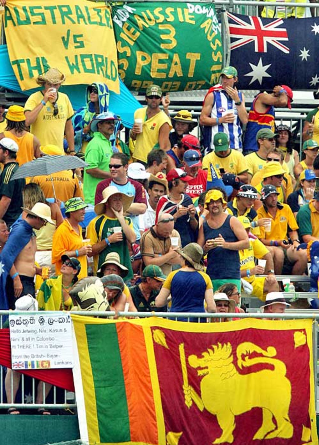 Fans keep themselves amused as the rain falls, Australia v Sri Lanka, World Cup final, Barbados, April 28, 2007