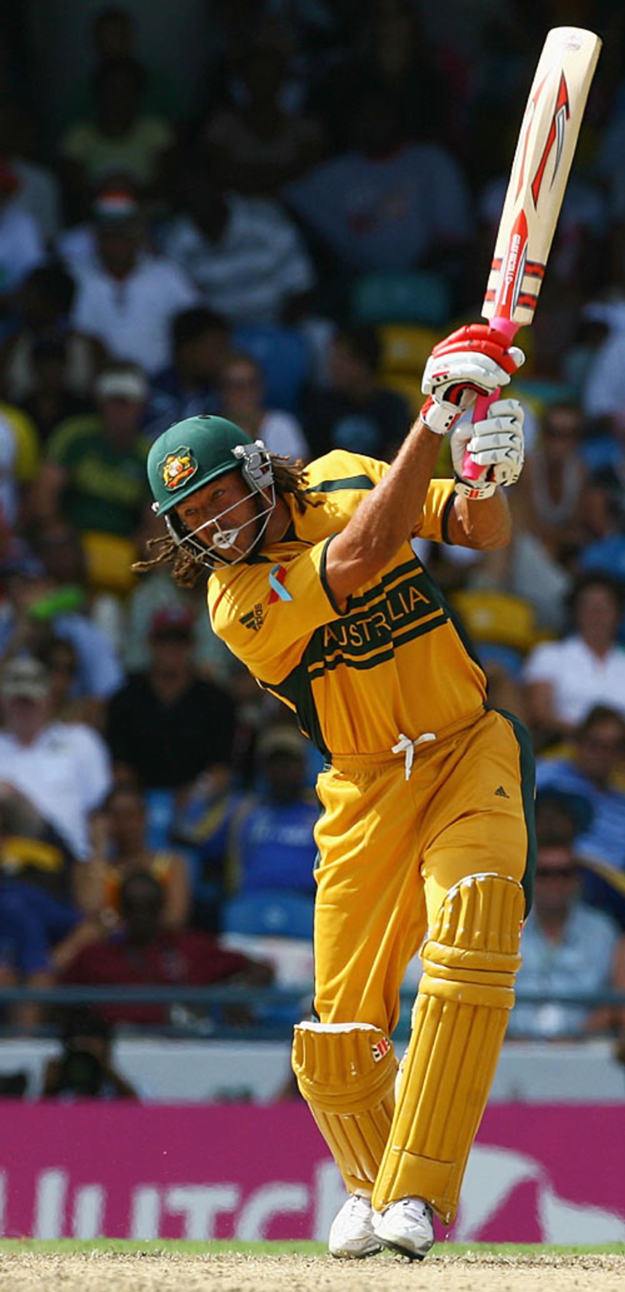 Andrew Symonds carves through the off side, Australia v Sri Lanka, World Cup final, Barbados, April 28, 2007