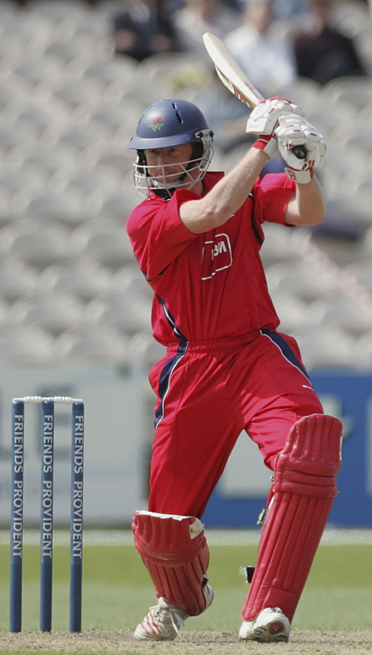 Glen Chapple cracks another four during his swift 66, Lancashire v Warwickshire, Old Trafford, April 29, 2007