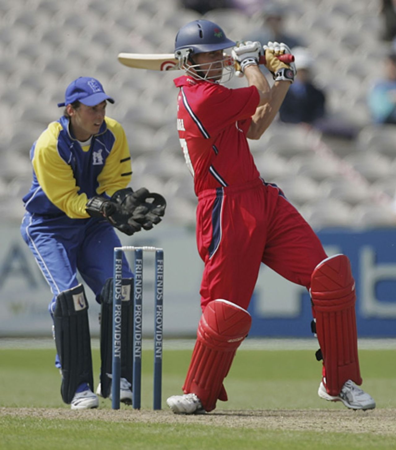 Simon Marshall rocks back and pulls, Lancashire v Warwickshire, Old Trafford, April 29, 2007