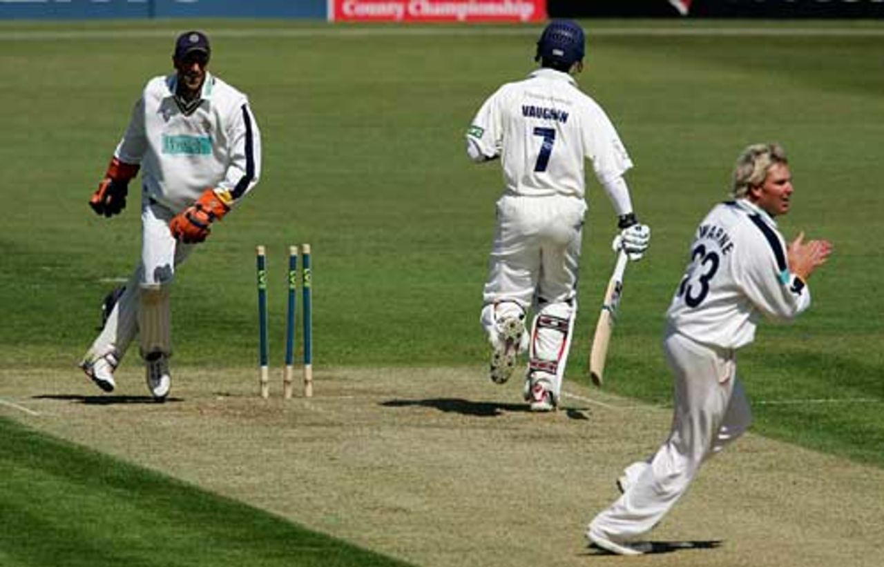 Michael Vaughan is run out for 72, Hampshire v Yorkshire, County Championship, Division One, The Rose Bowl, May 2, 2007