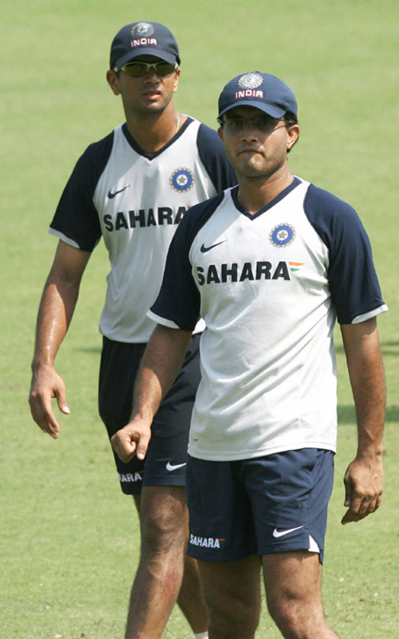 Rahul Dravid and Sourav Ganguly take stock, Kolkata, May 3, 2007