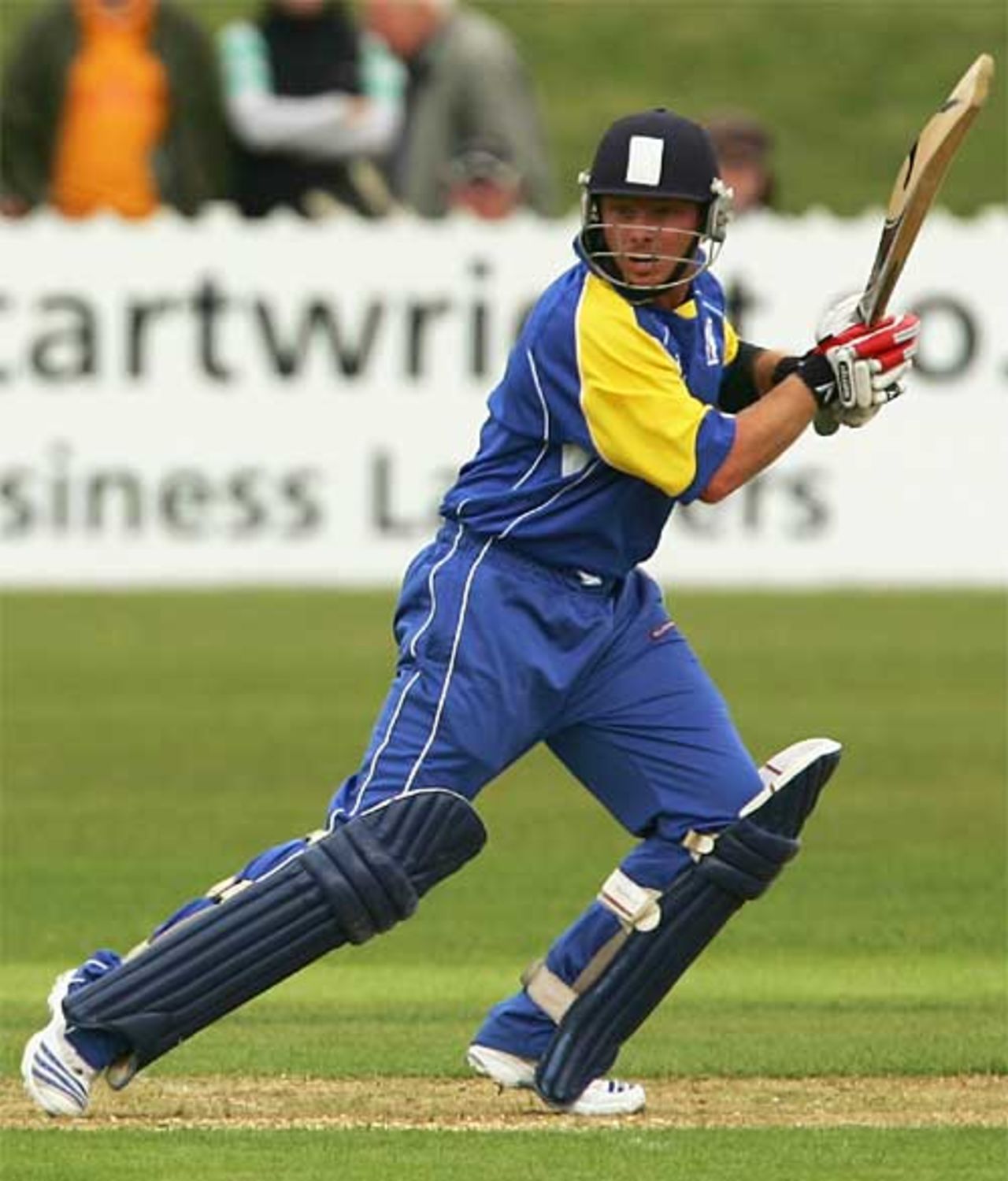 Ian Bell, in England helmet, carves through gully, Derbyshire v Warwiskhire, Friends Provident Trophy, May 7, 2007