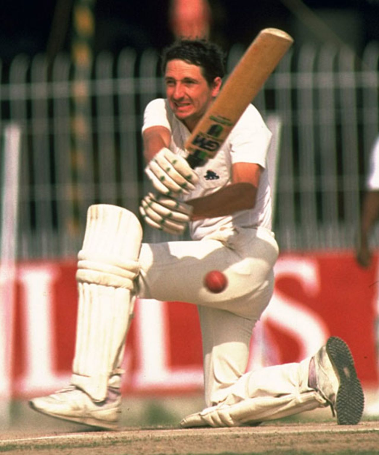 Derek Randall in action, Pakistan v England, Faisalabad, March 7, 1984