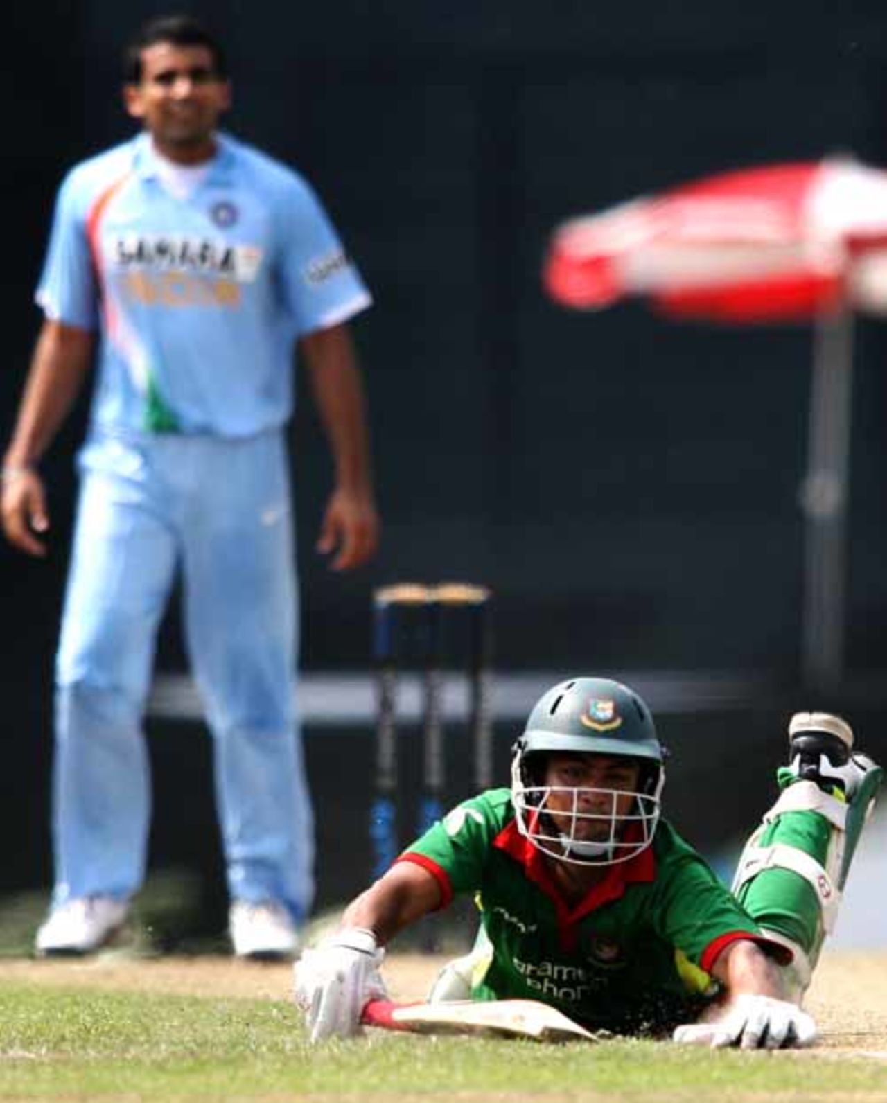 Tamim Iqbal made a hash of the chase getting himself run out for seven in the fifth over, Bangladesh v India, 2nd ODI, Mirpur, May 12, 2007