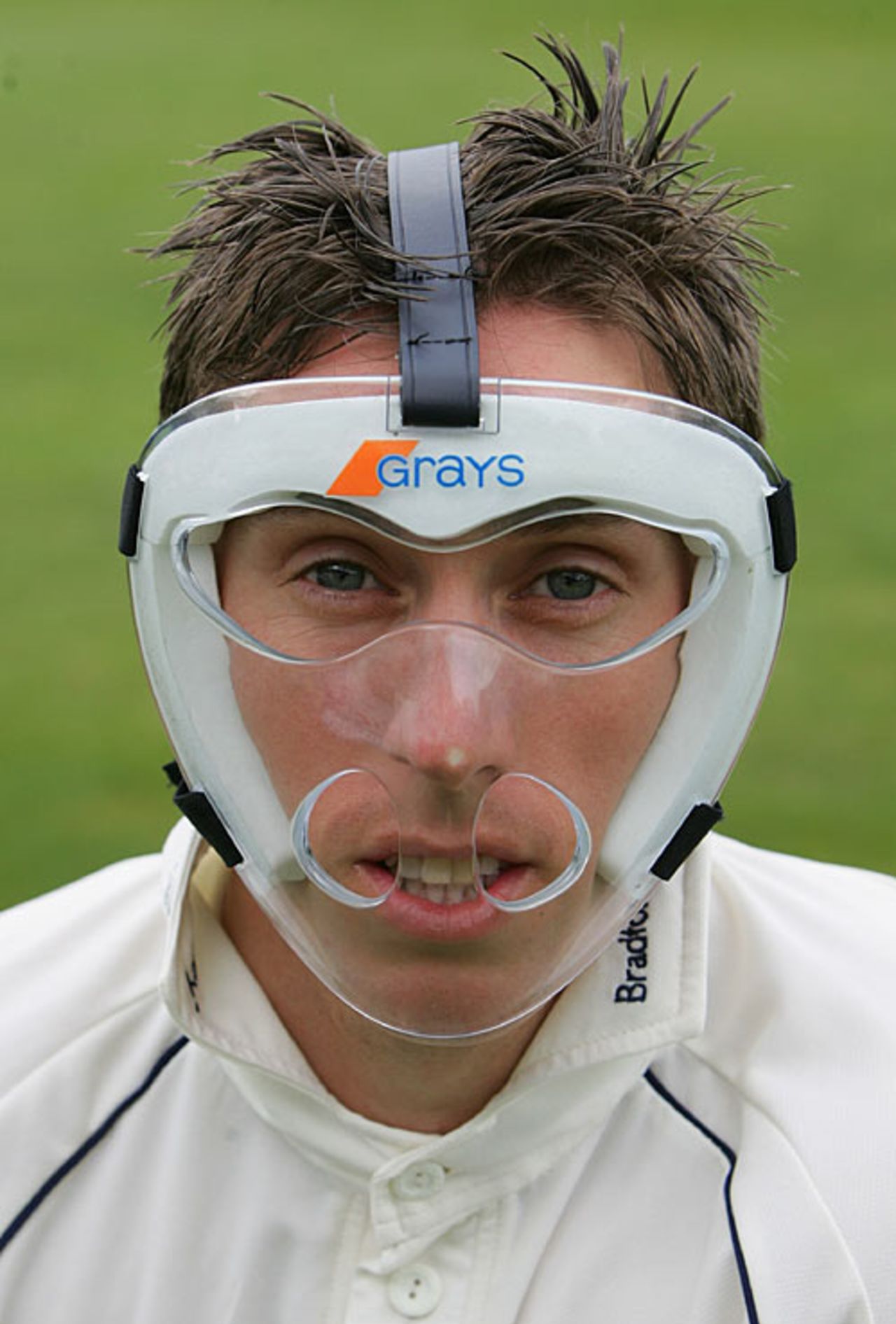 Simon Guy, the Yorkshire wicketkeeper, wears a plastic mask dubbed by his team-mates as the "Hannibal-mask", Yorkshire v Worcestershire, Headingley, May 12, 2007