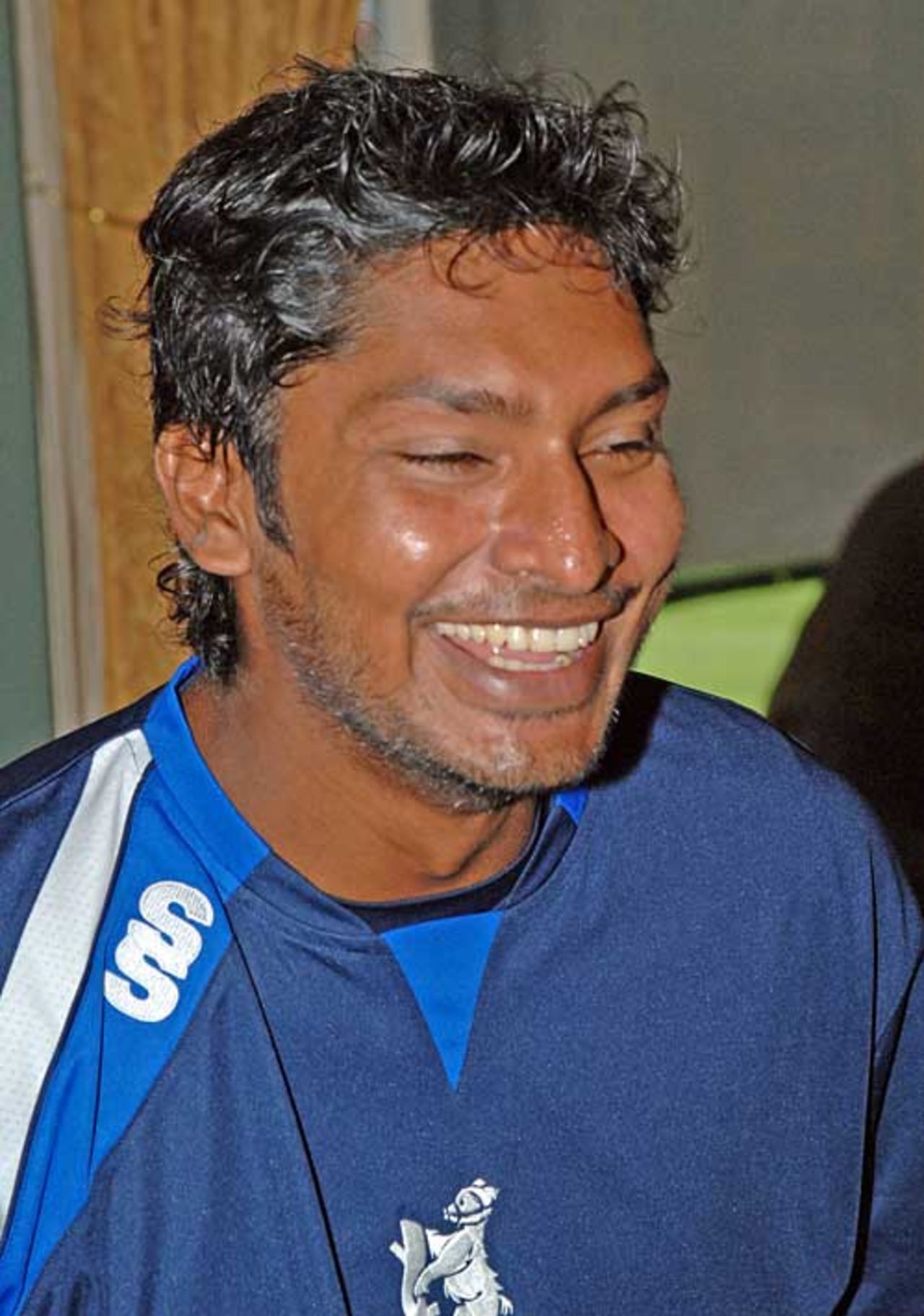 Kumar Sangakkara in high spirits despite the rain, Nottinghamshire v Warwickshire, Friends Provident Trophy, North Group, Trent Bridge, May 13, 2007