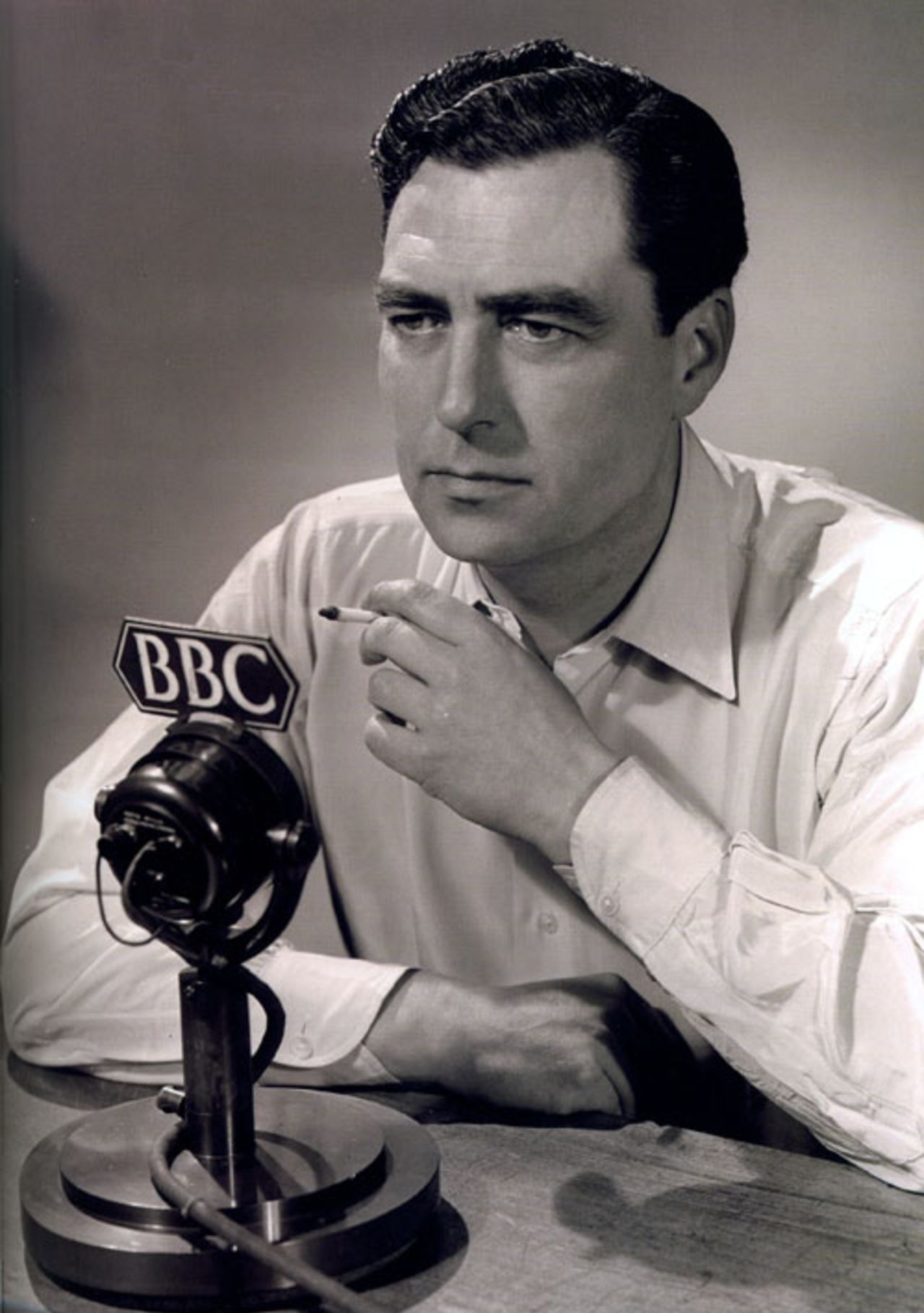 John Arlott in a post-war posed BBC shot