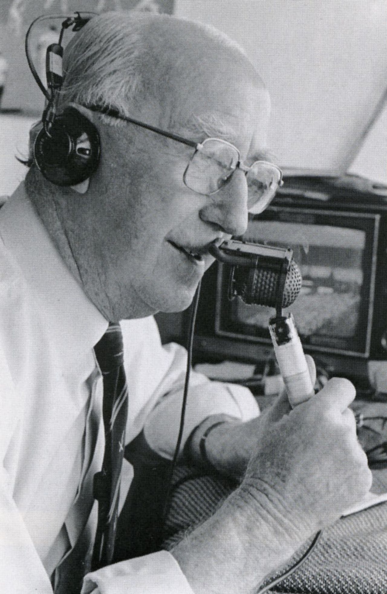 Alan McGilvray commentating on the Centenary Test, Lord's, August 29, 1980