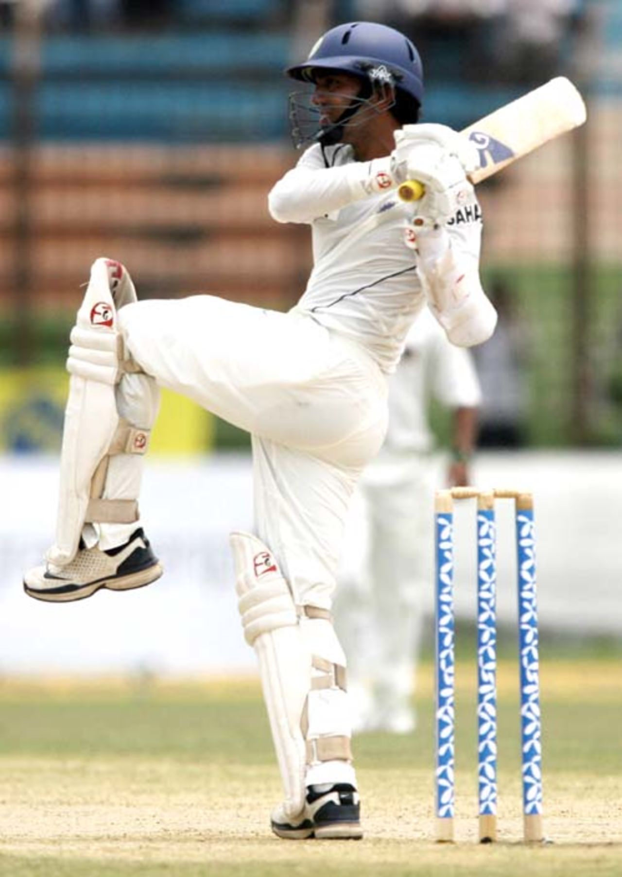Dinesh Karthik punches one to the midwicket fence, Bangladesh v India, 1st Test, Chittagong, 1st Day