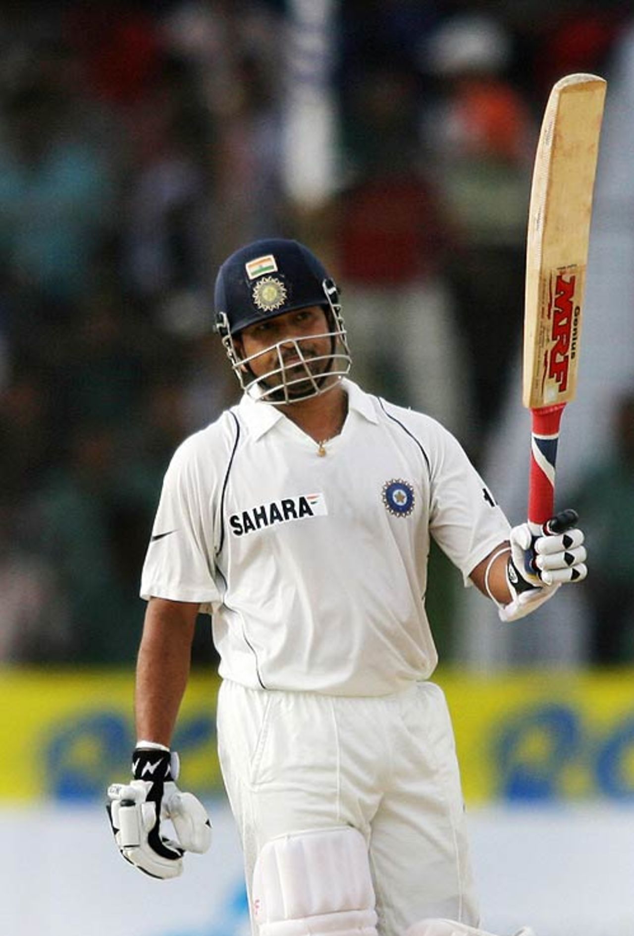 Sachin Tendulkar celebrates his half-century, Bangladesh v India, 1st Test, Chittagong, 1st day, May 18, 2007