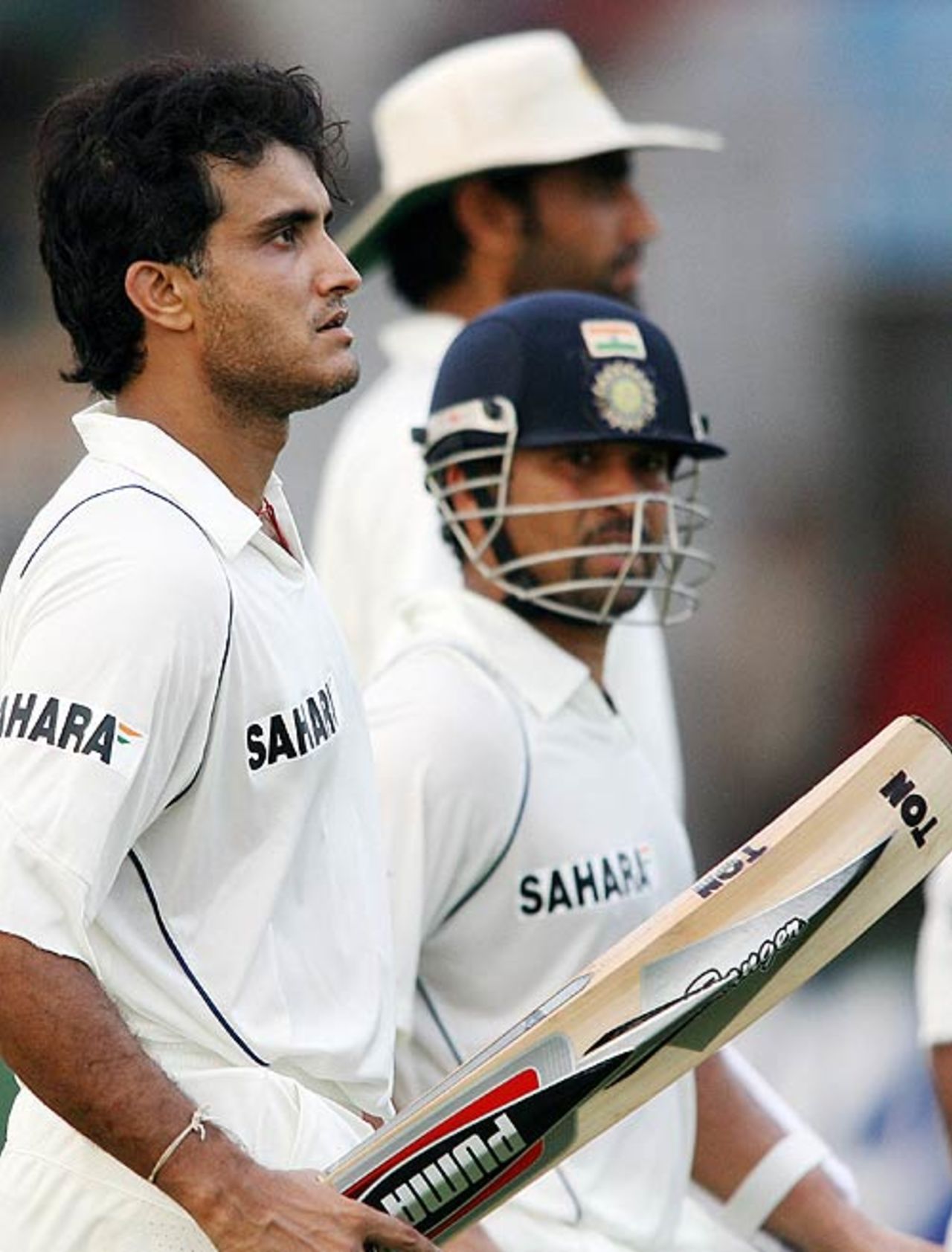 Sourav Ganguly and Sachin Tendulkar walk off after bad light stopped play, Bangladesh v India, 1st Test, Chittagong, 1st day, May 18, 2007