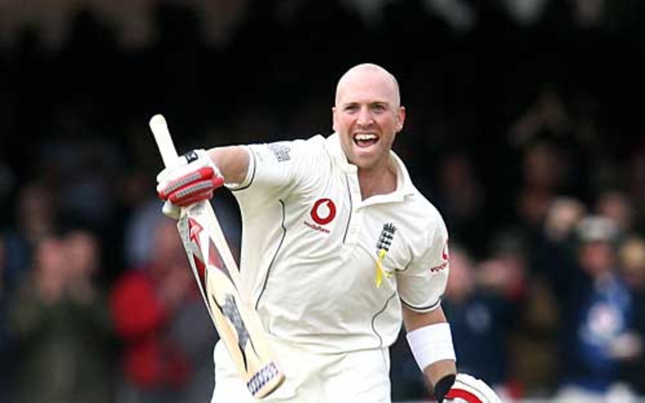 Matt Prior shows the emotion of his debut century, England v West Indies, 1st Test, Lord's, May 18, 2007