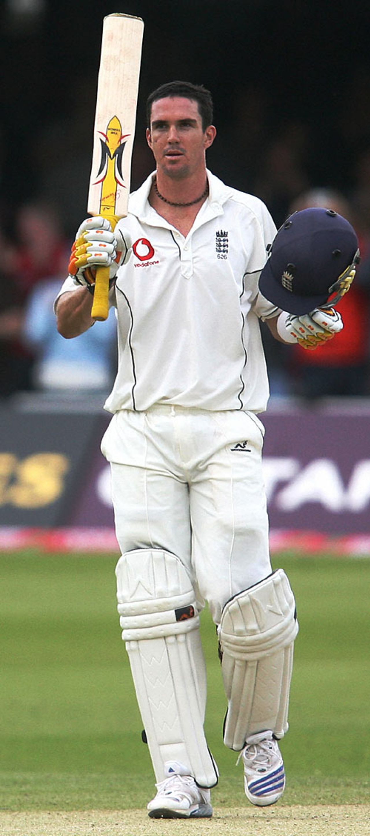 Kevin Pietersen acknowledges his superb hundred against West Indies, England v West Indies, 1st Test, Lord's, May 20, 2007