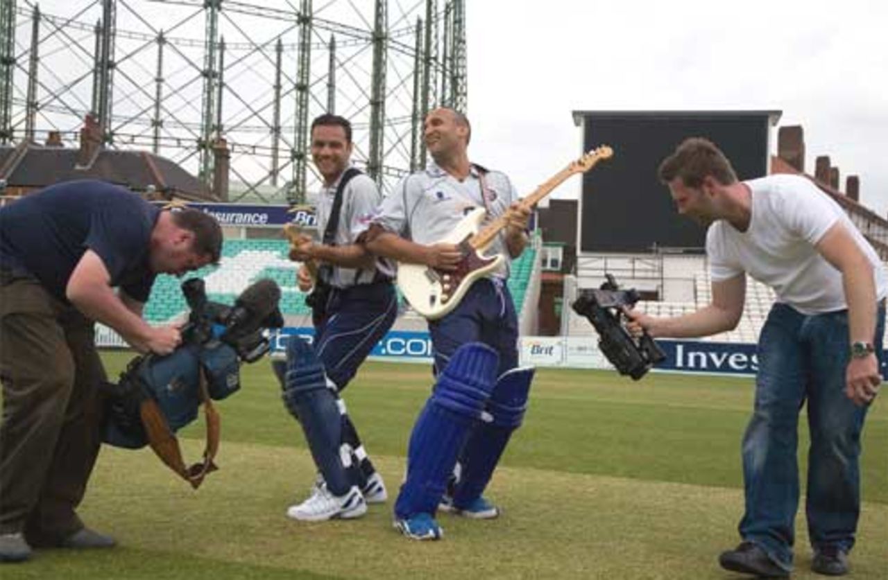 The Marks Butcher and Ramprakash aren't camera shy as they film Surrey's Twenty20 video