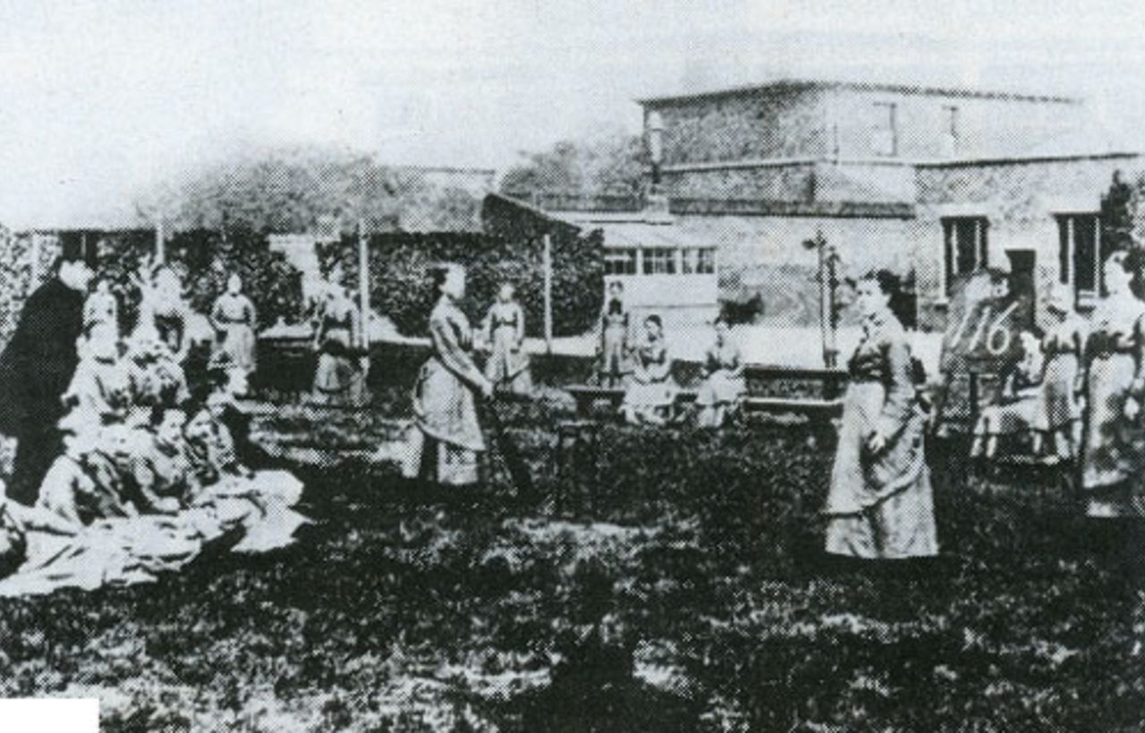 Cricket being played at the Clergy Orphan School next to Lord's