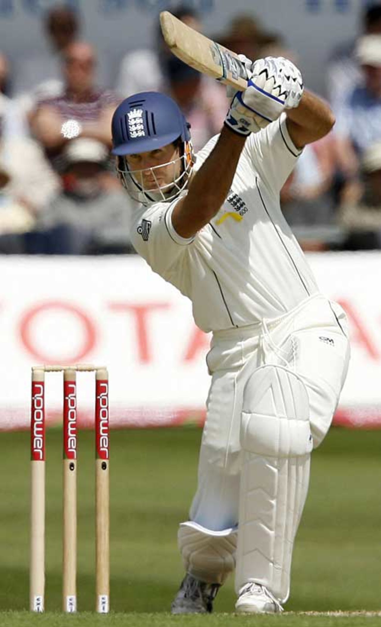 Michael Vaughan leans into a cover drive, England v West Indies, 2nd Test, Headingley, May 25, 2007