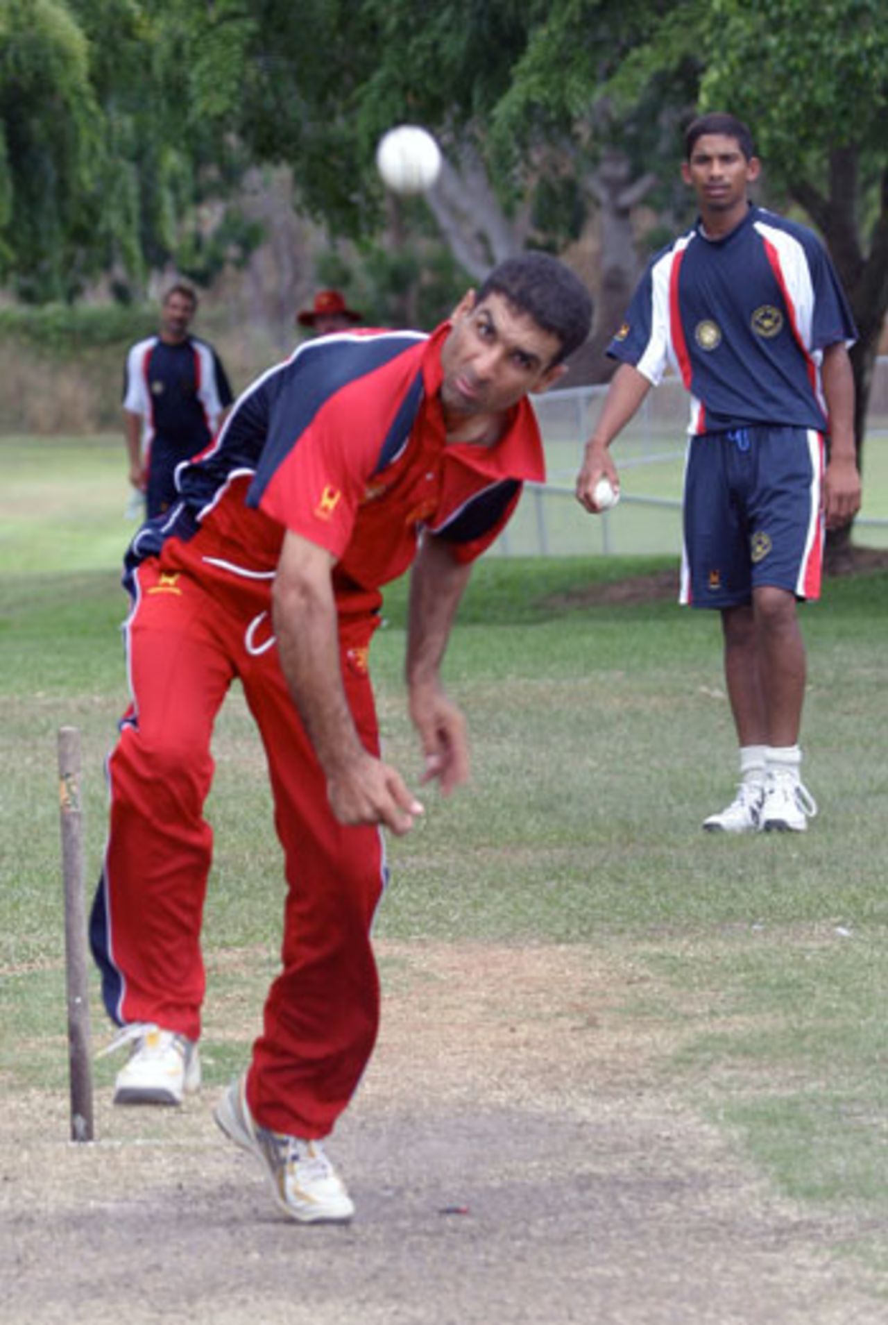 Hussain Butt bowling in the nets at Marrara Sports Complex, Darwin