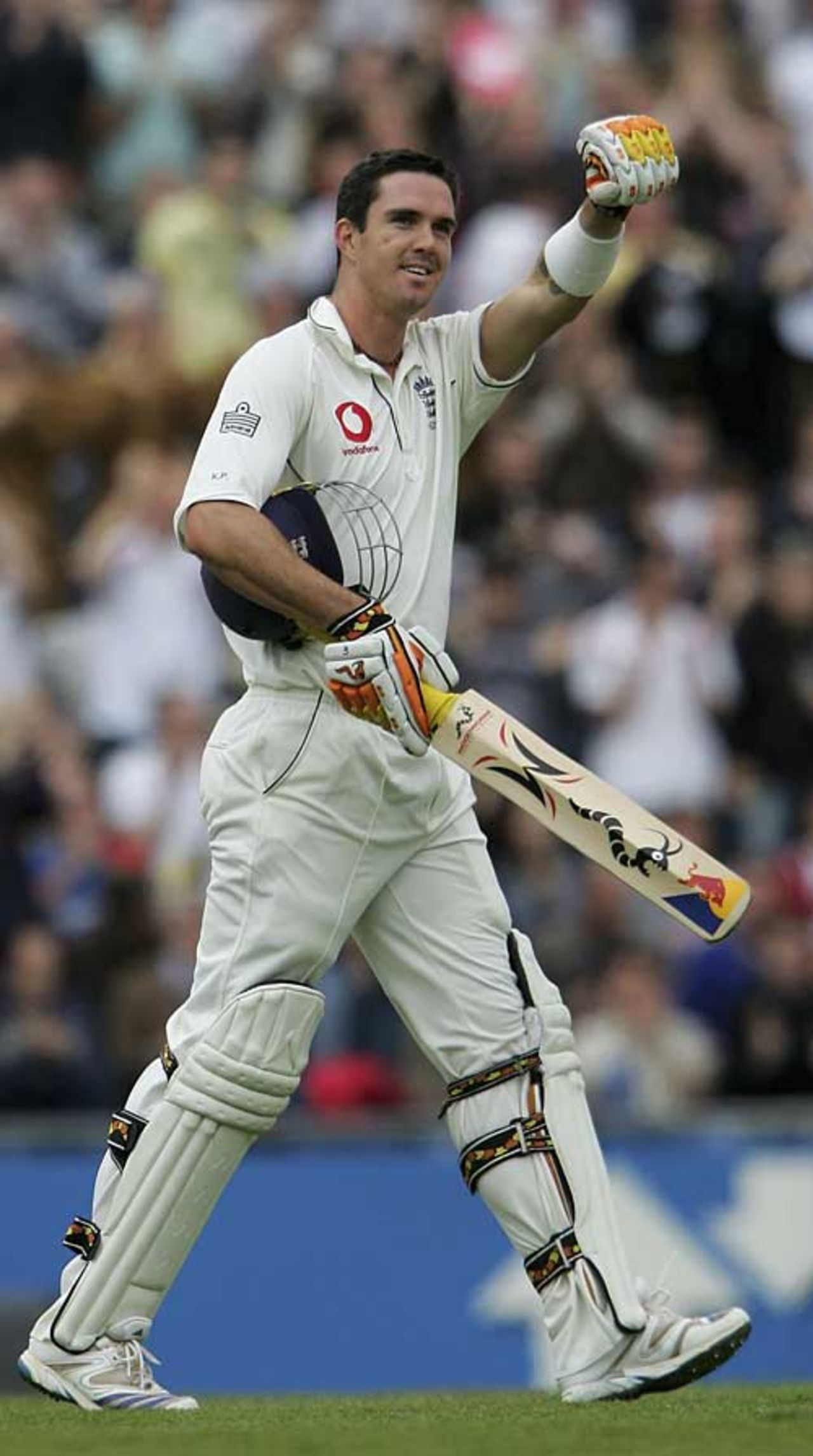 Kevin Pietersen punches the air after reaching 150, England v West Indies, 2nd Test, Headingley, May 26, 2007