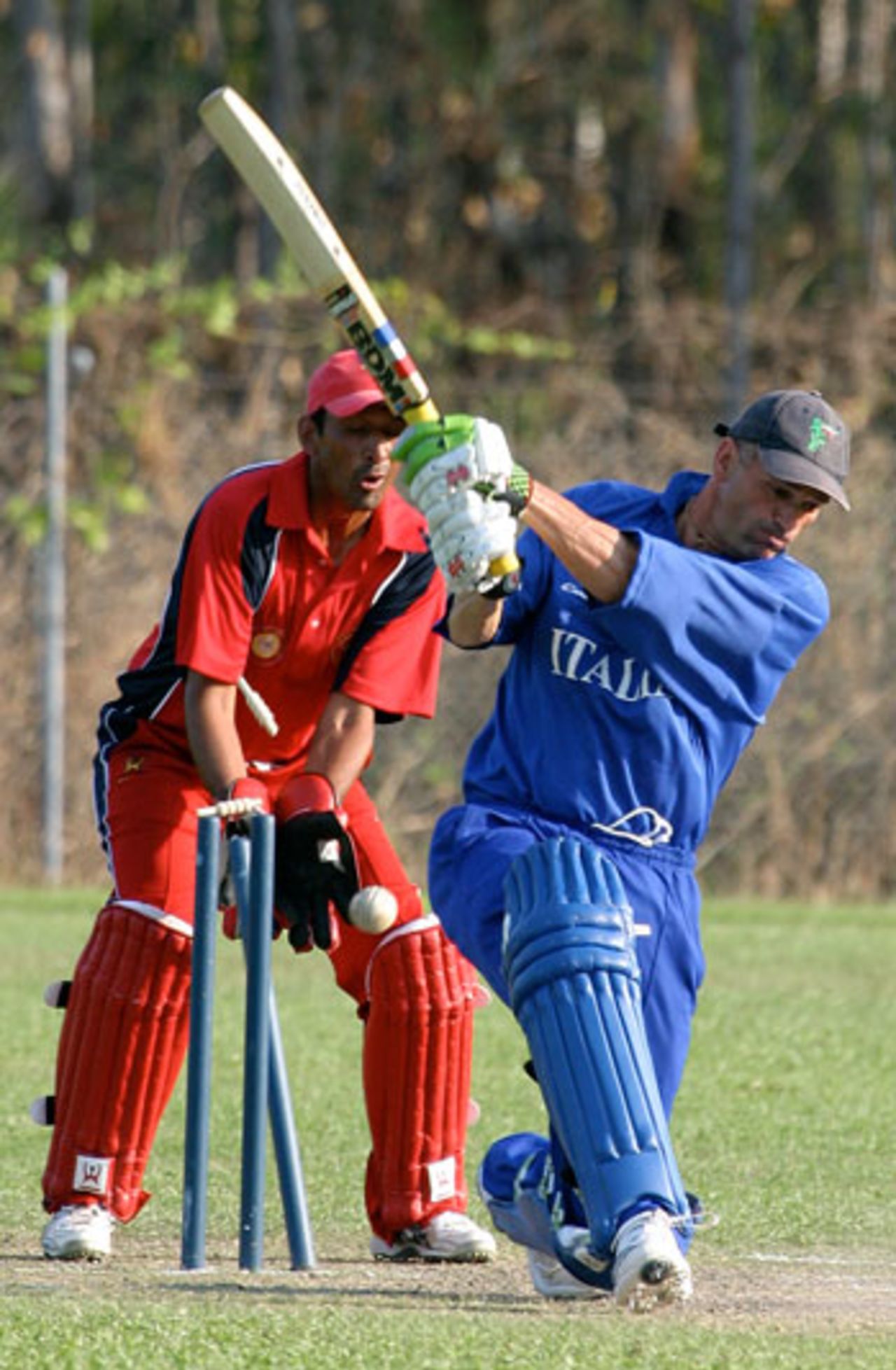 Italy's Troy Crosland is bowled by Najeeb Amar, Hong Kong v Italy, WCL Division Three, Darwin, May 31, 2007