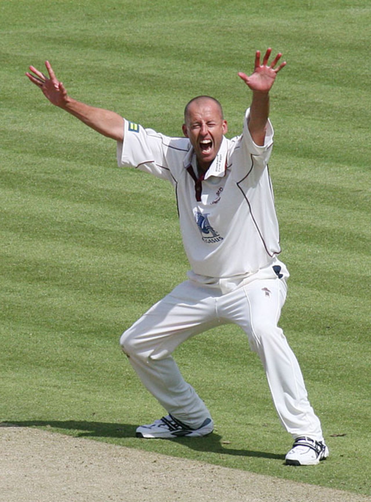Charl Willoughby appeals - successfully - for lbw against Ed Smith, Middlesex v Somerset, Lord's, May 31, 2007