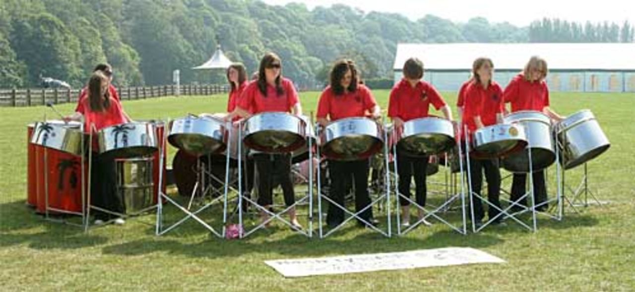 A steel band drums up some amusement, MCC v West Indies, Racecourse Ground, Durham, June 3, 2007