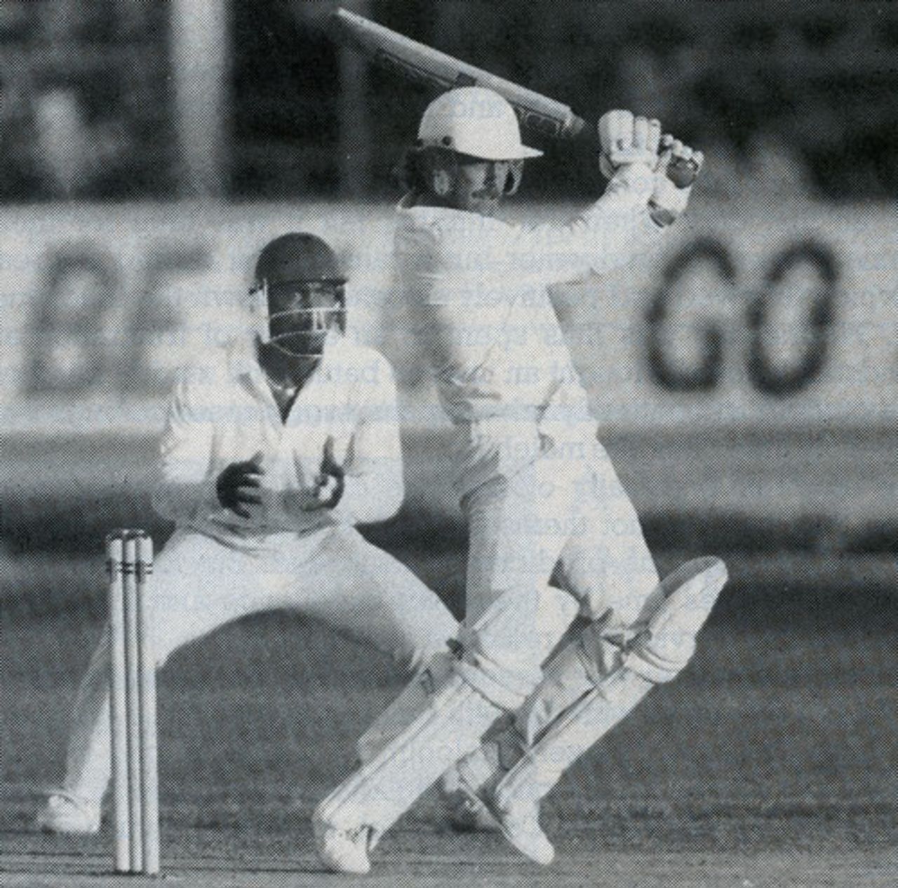 Wayne Larkins on his way to 46, West Indies v England, 1st Test, Jamaica, February 25, 1990
