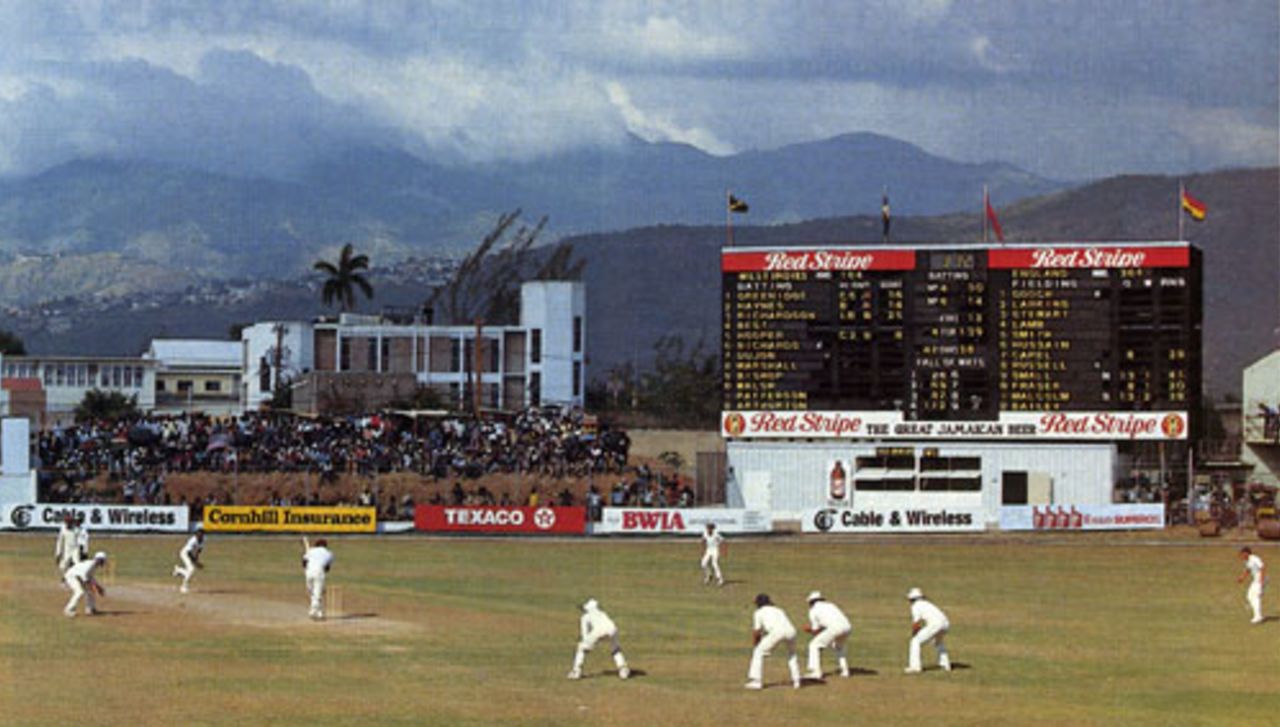 Action from the first Test in 1989-90, West Indies v England, 1st Test, Jamaica, February 25, 1990