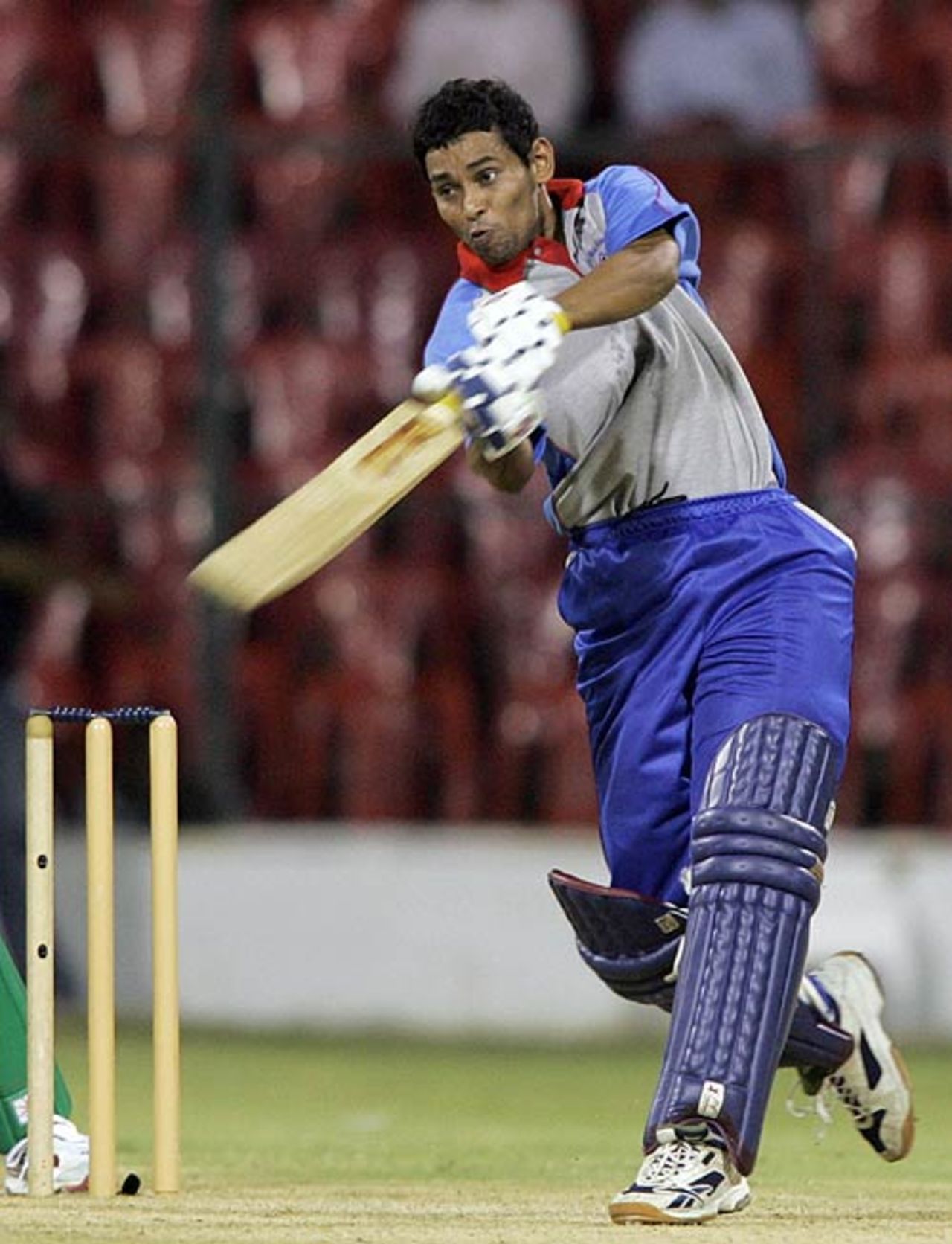 Tillakaratne Dilshan slaps one through the covers during his well-constructed 47, Asia XI v Africa XI, Twenty20, Bangalore, June 5, 2007
