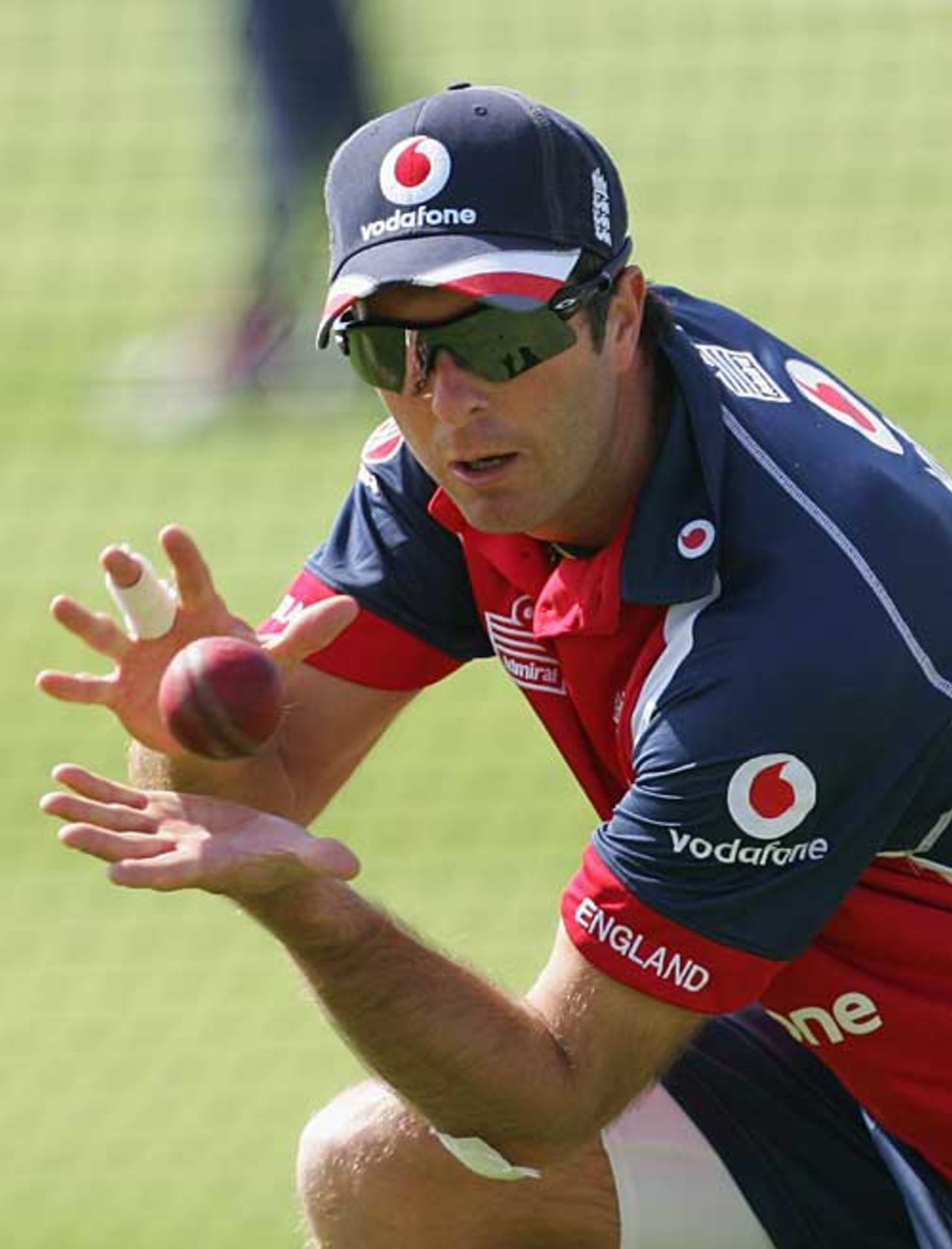 Keeping your eye on the ball: Michael Vaughan during England training, Old Trafford, June 6, 2007