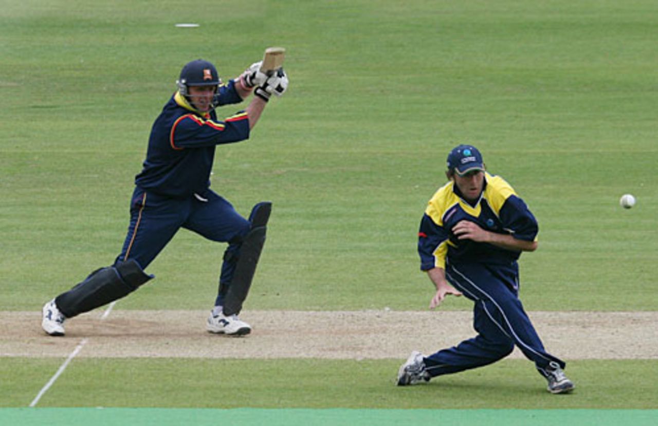 John Stephenson scatters the close field, MCC v Europe, Lord's, June 7, 2007