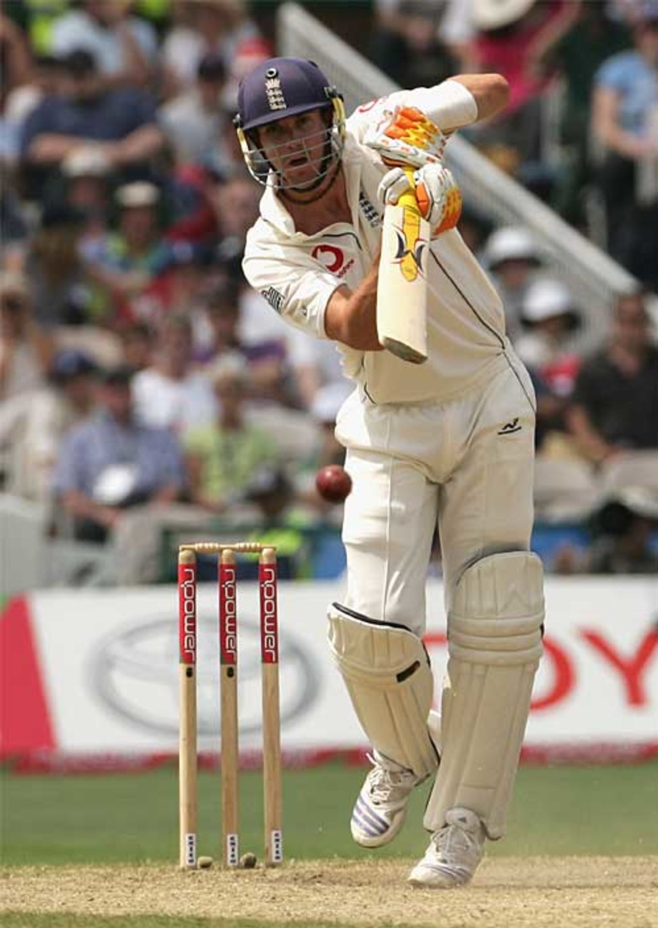 Kevin Pietersen drives on the up, England v West Indies, 3rd Test, Old Trafford, June 9, 2007