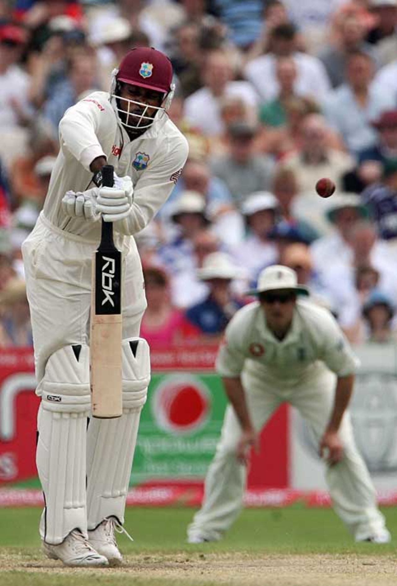 Chris Gayle is hit on the glove by Steve Harmison, England v West Indies, 3rd Test, Old Trafford, June 10, 2007