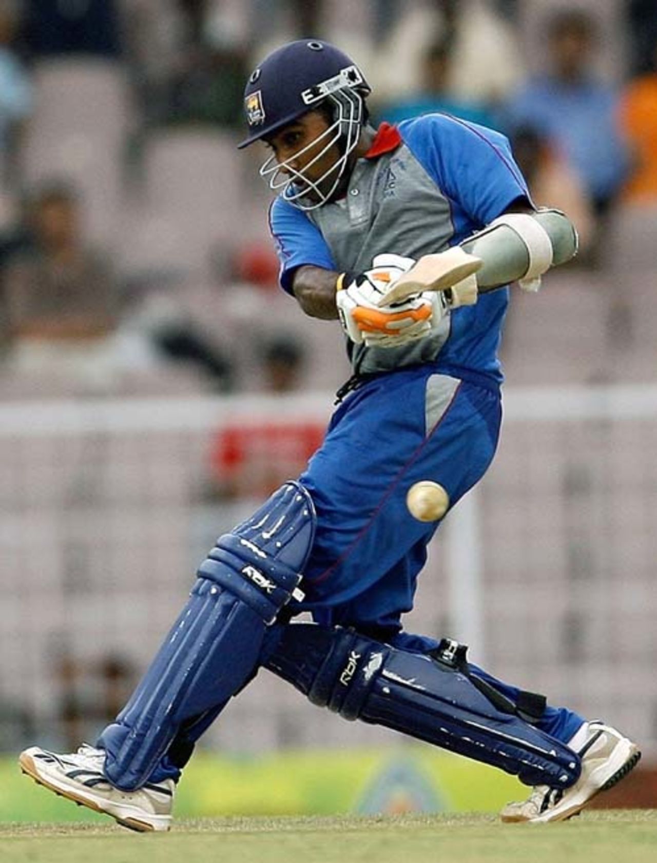  Asia XI skipper Mahela Jayawardene creams one to the square leg boundary during the third ODI of the Afro-Asia cup, Chennai, June 10, 2007