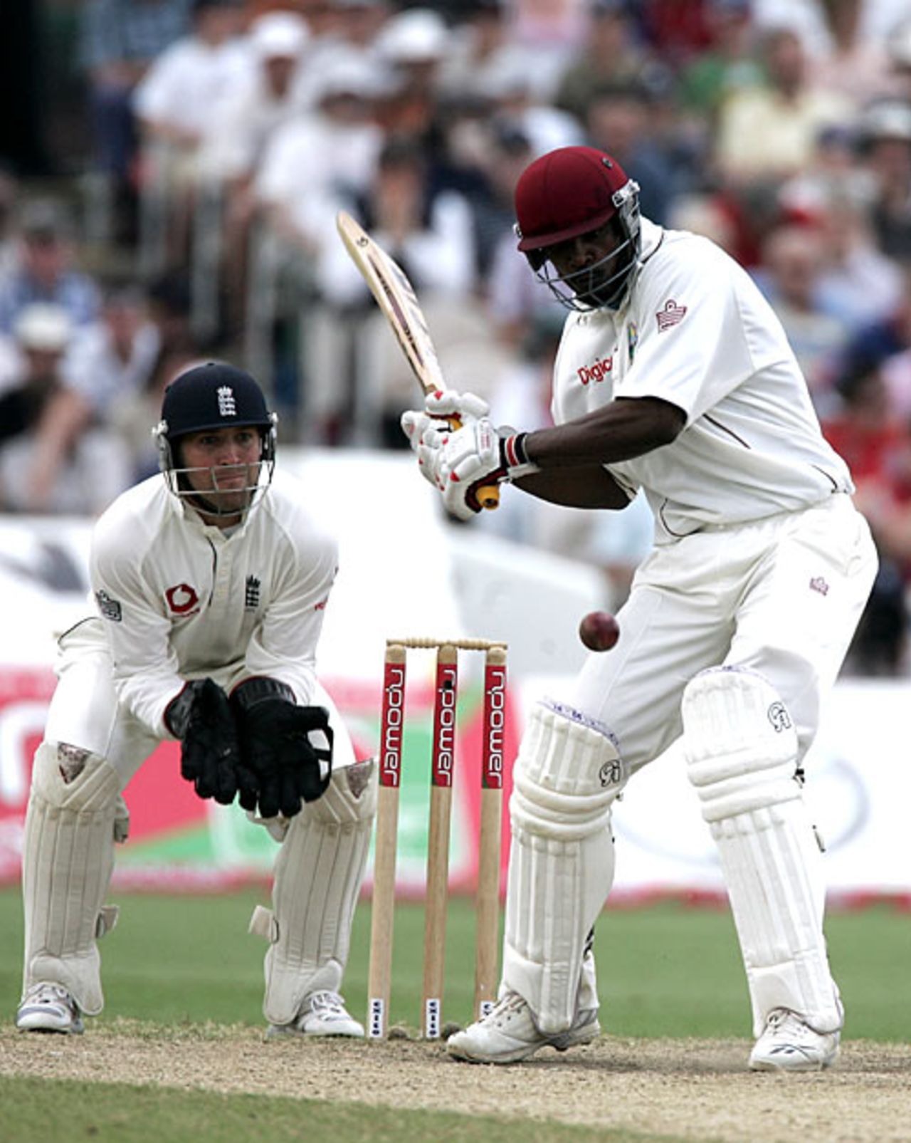 Runako Morton shapes to pull during his fifty, England v West Indies, 3rd Test, Old Trafford, June 10, 2007