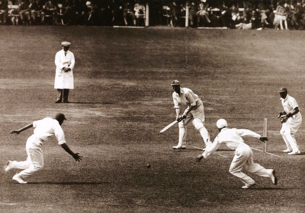 Douglas Jardine on his way to a top score of 79, England v India, Lord's, June 25, 1932