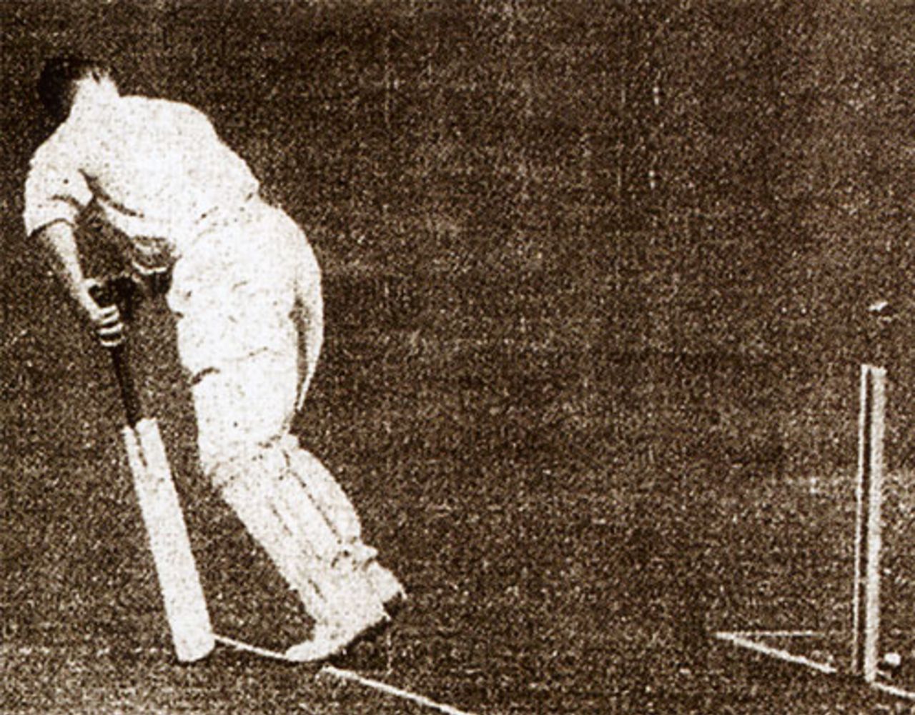 Percy Holmes loses his off stump to Mohammad Nissar, England v India, Lord's, June 25, 1932