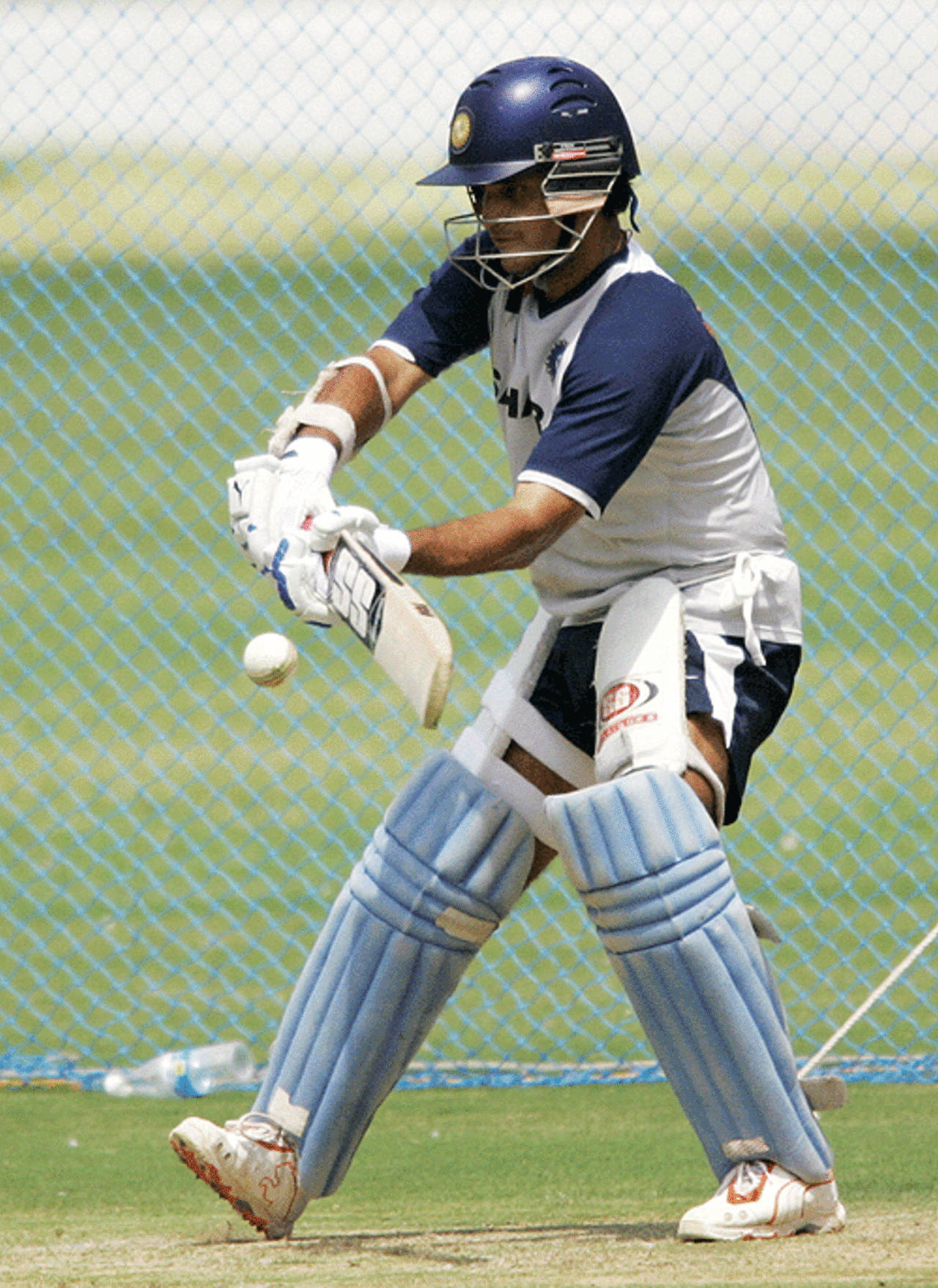 Sourav Ganguly bats in the nets at the conditioning camp, Bangalore, June 14, 2007 