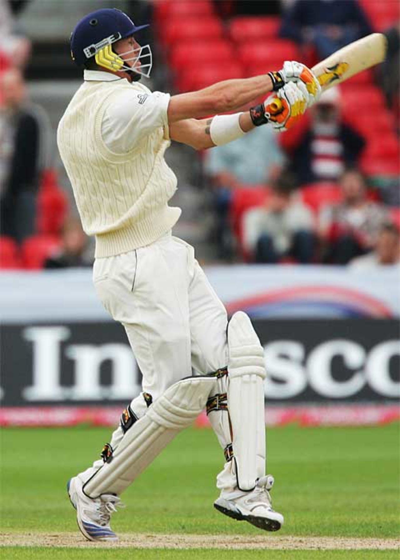 Kevin Pietersen pulls to get out for a duck on the last ball of the day, England v West Indies, 4th Test, Chester-le-Street, June 17, 2007