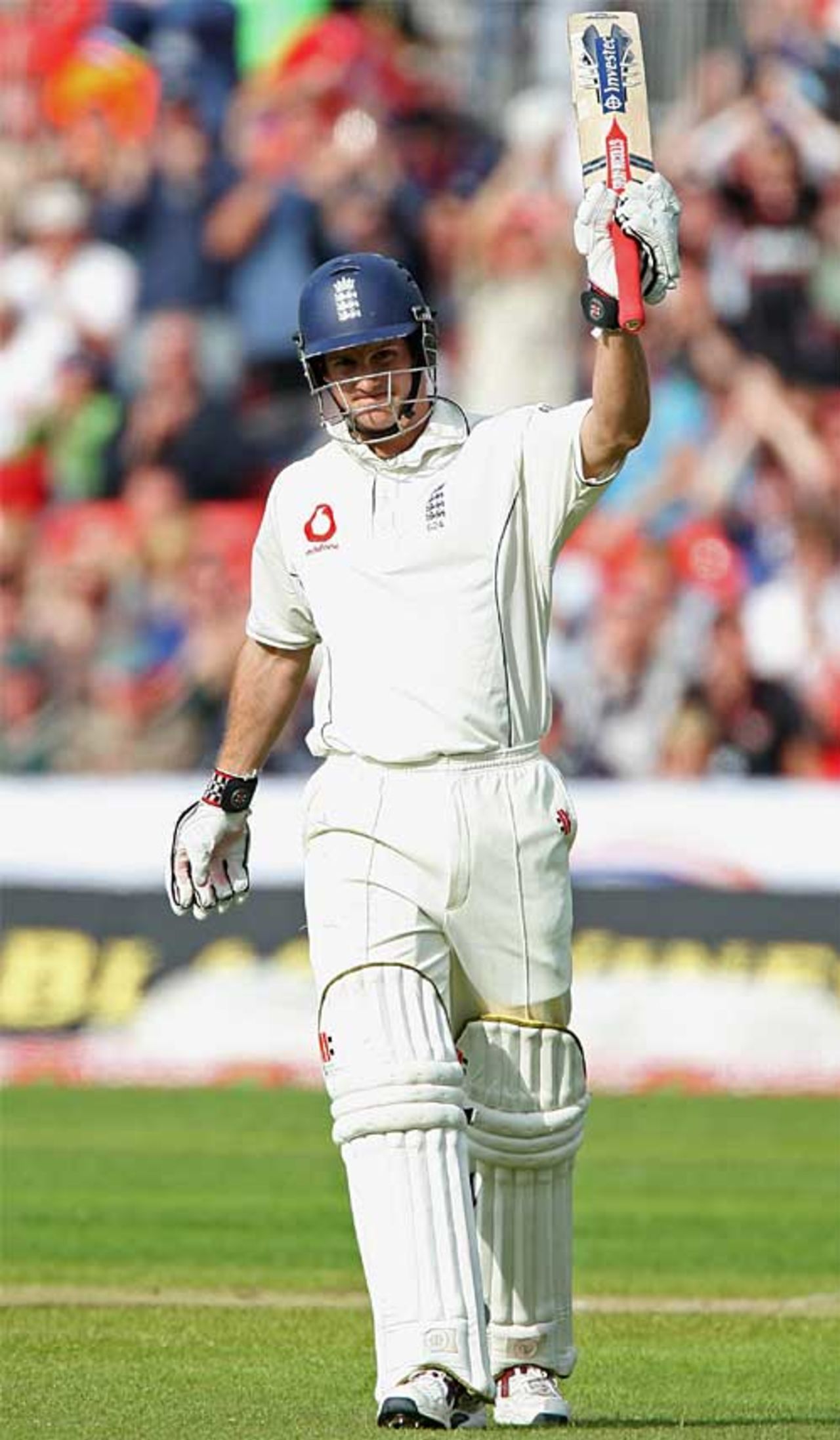 Andrew Strauss celebrates his first fifty of the series, England v West Indies, 4th Test, Chester-le-Street, June 17, 2007