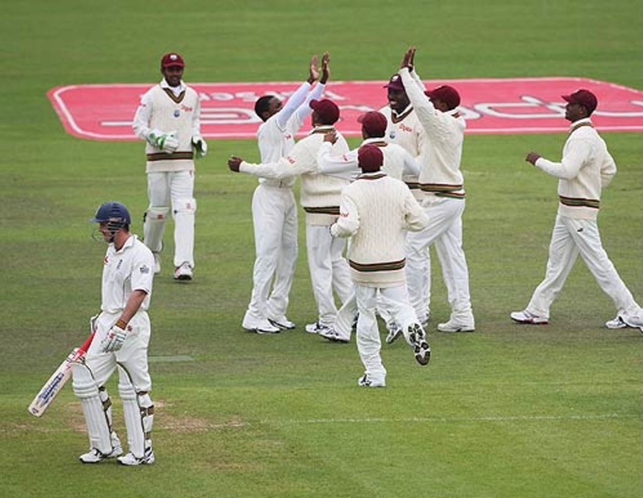 Fidel Edwards removes Andrew Strauss for 77, England v West Indies, 4th Test, Chester-le-Street, June 18, 2007