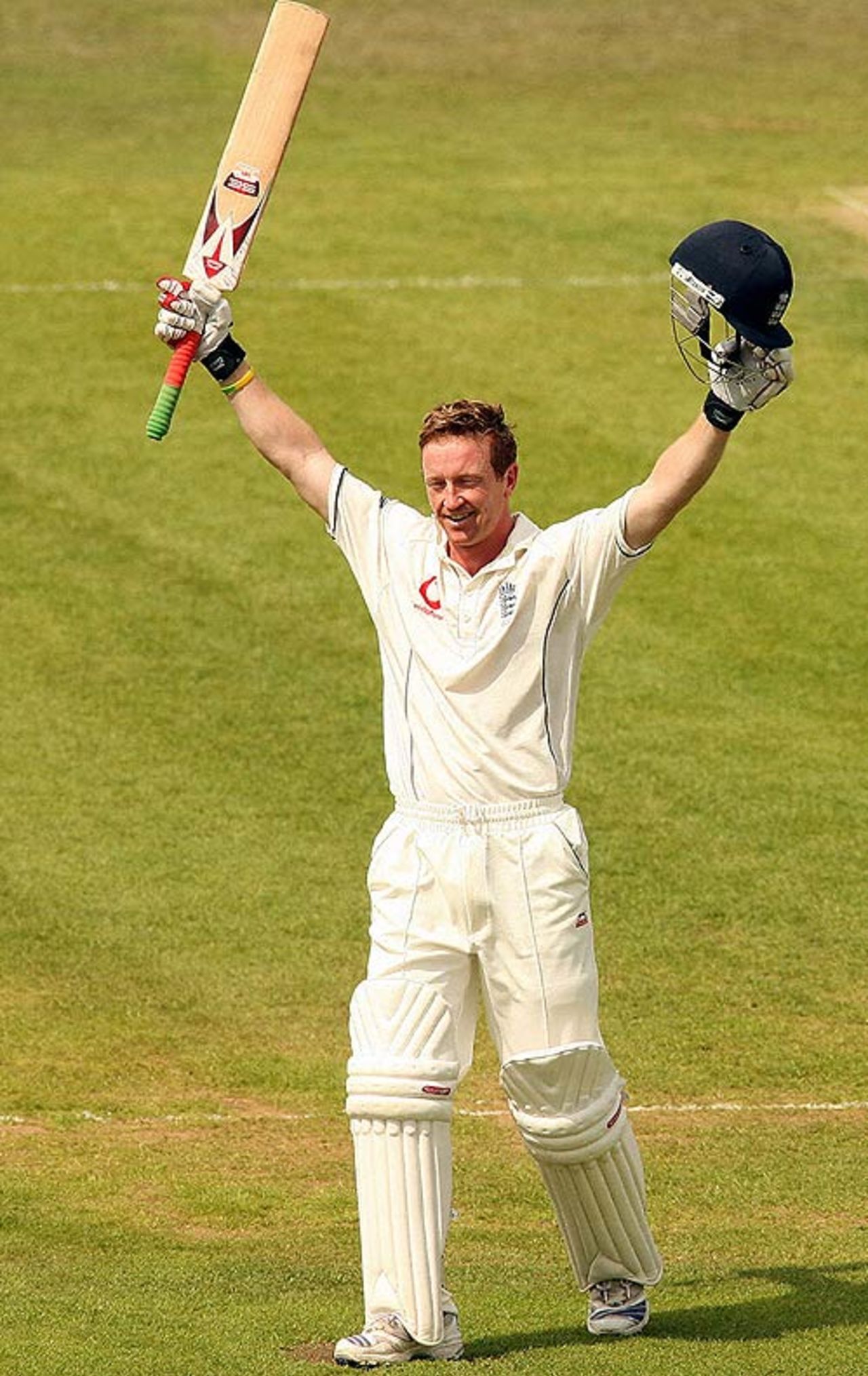Paul Collingwood celebrates his fifth Test century