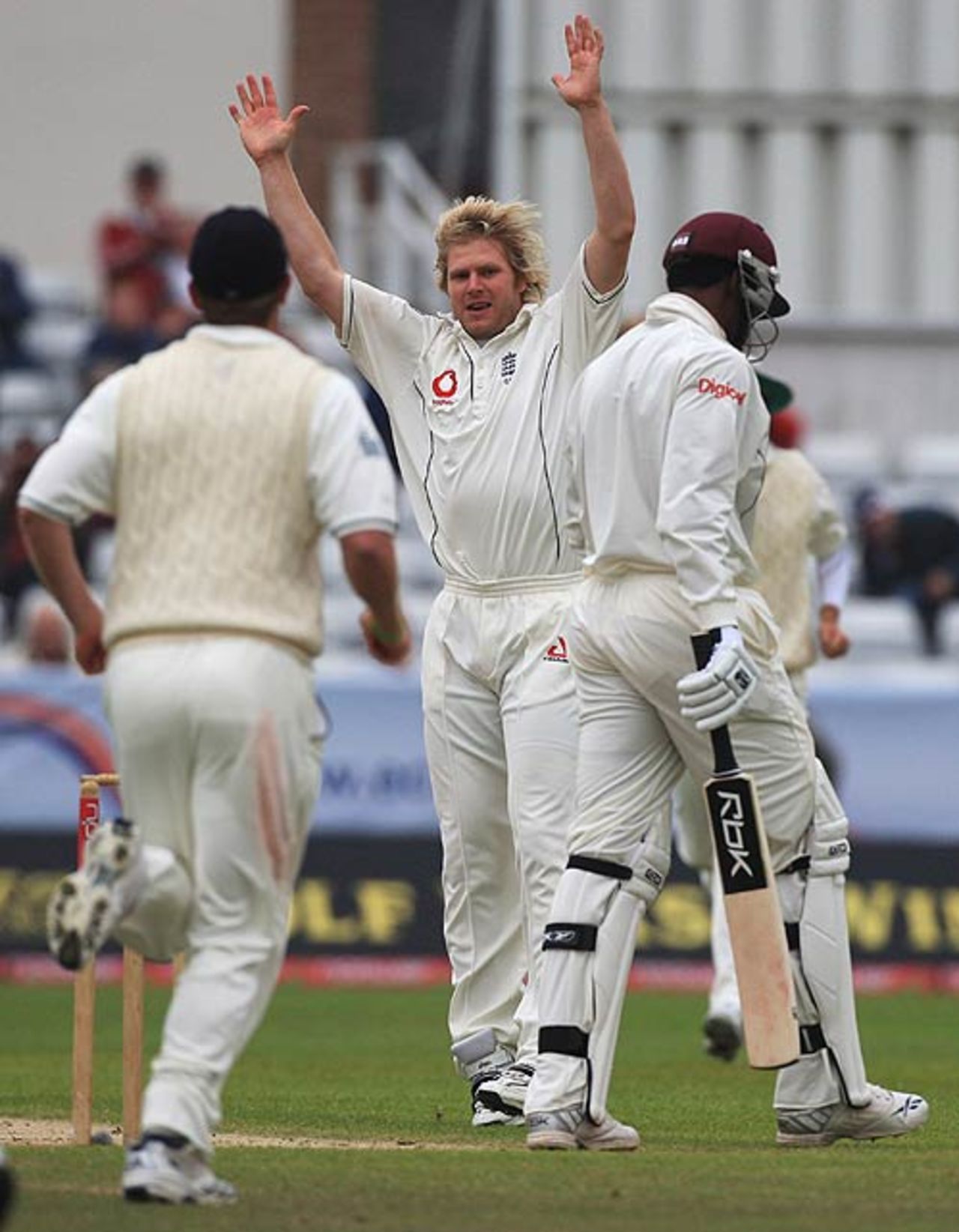Matthew Hoggard dismissed Chris Gayle early on the fifth day, England v West Indies, 4th Test, Chester-le-Street, June 18, 2007